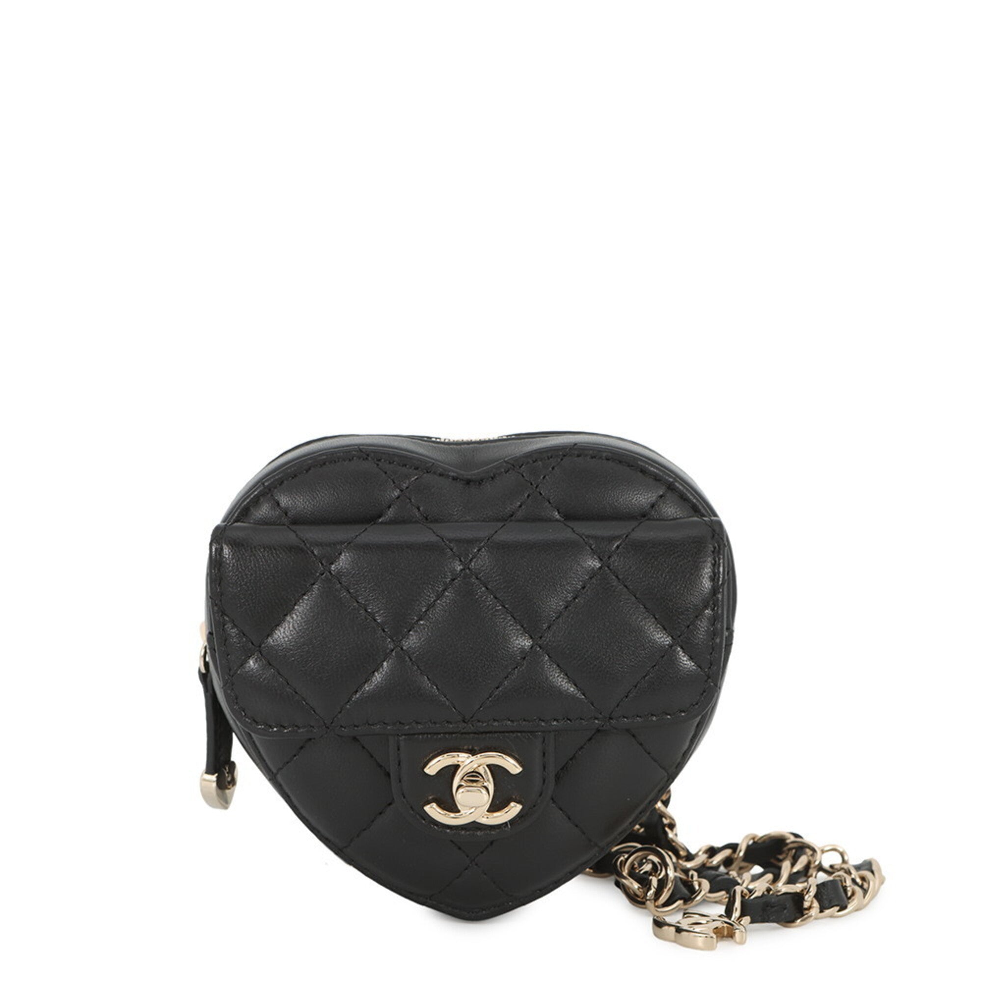 Chanel Matelasse Black Leather Fanny Pack (Pre-Owned)