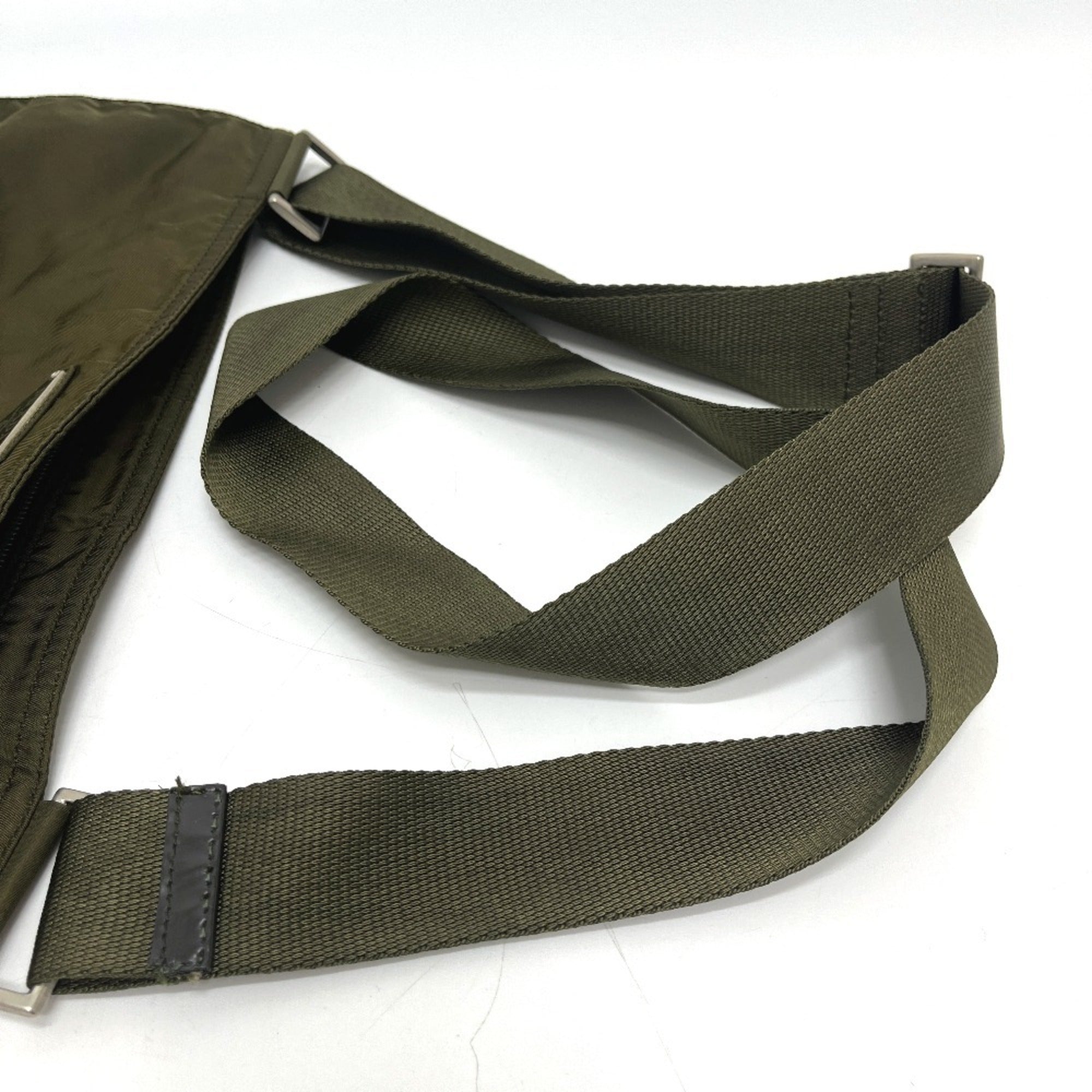 Prada Khaki Nylon Handbag Shoulder Bag (Pre-Owned)