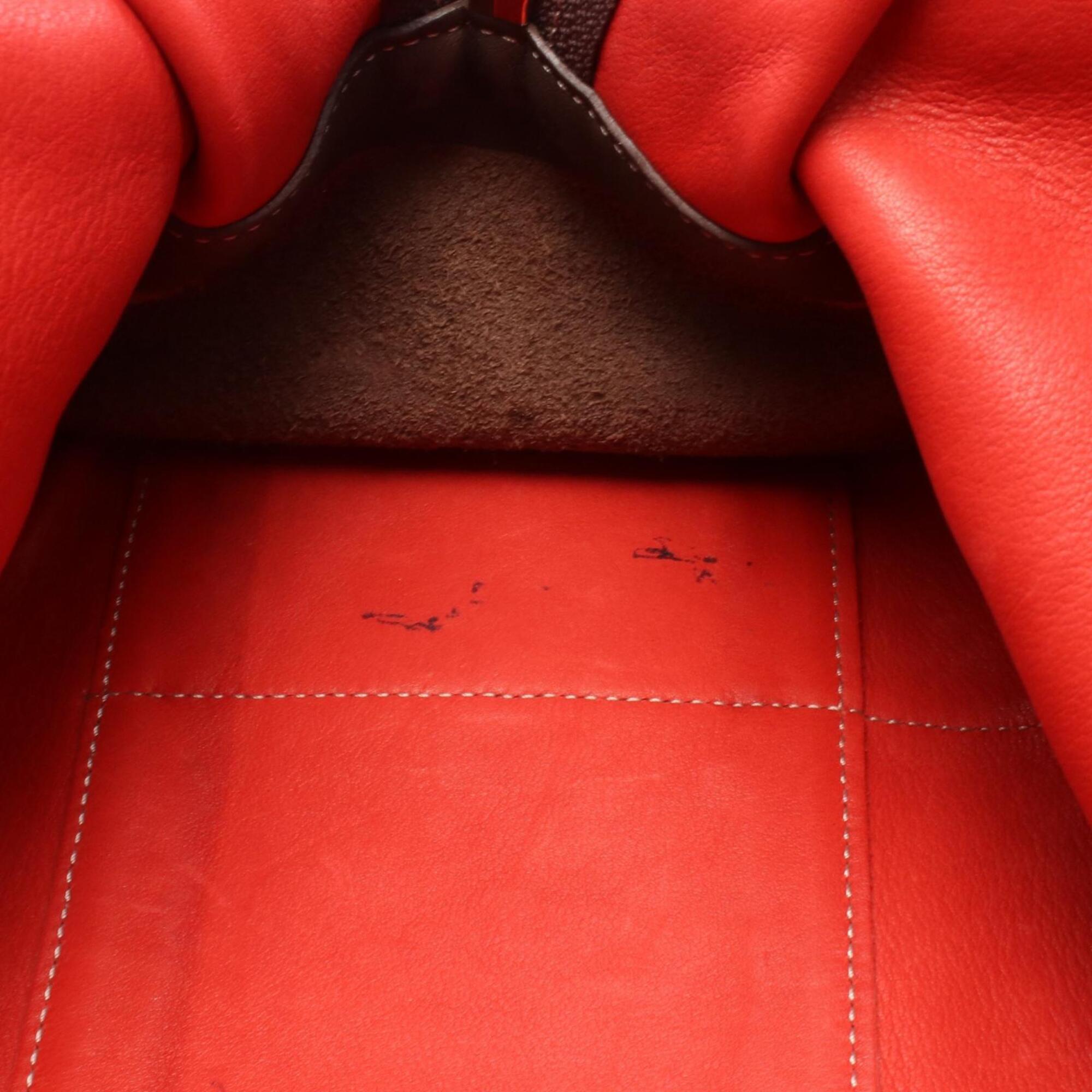 Loewe Brown Red Color Suede Leather Handbag (Pre-Owned)