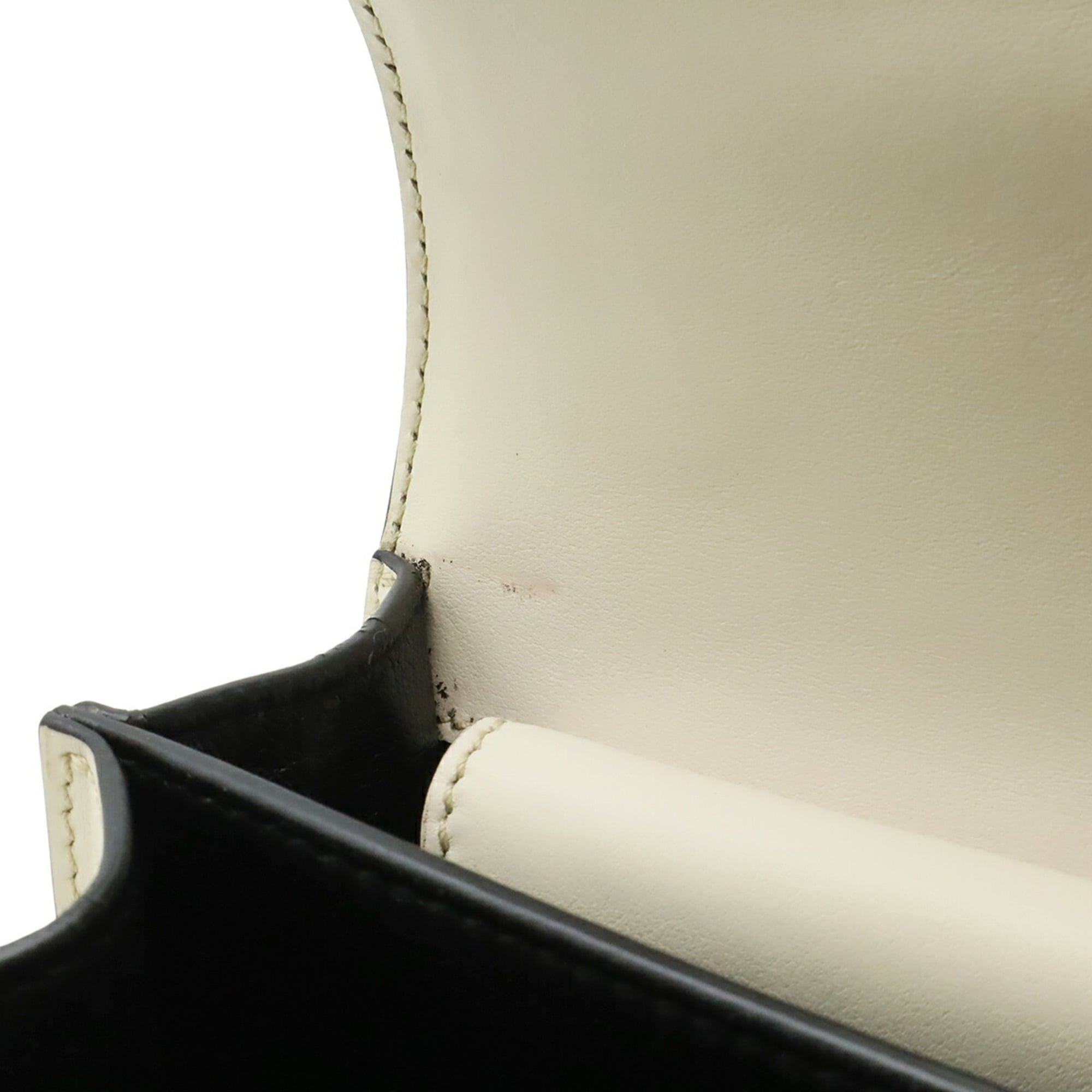Prada Beige Black Nero Talco Leather Pochette Shoulder Bag (Pre-Owned)