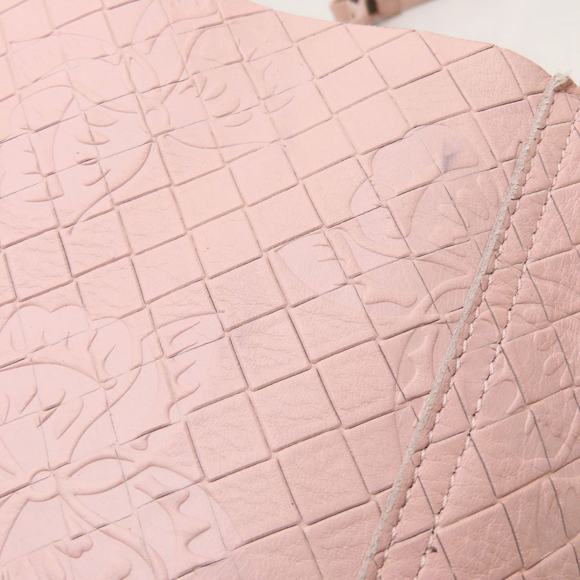Bottega Veneta Intrecciomirage Pink Leather Shoulder Bag (Pre-Owned)