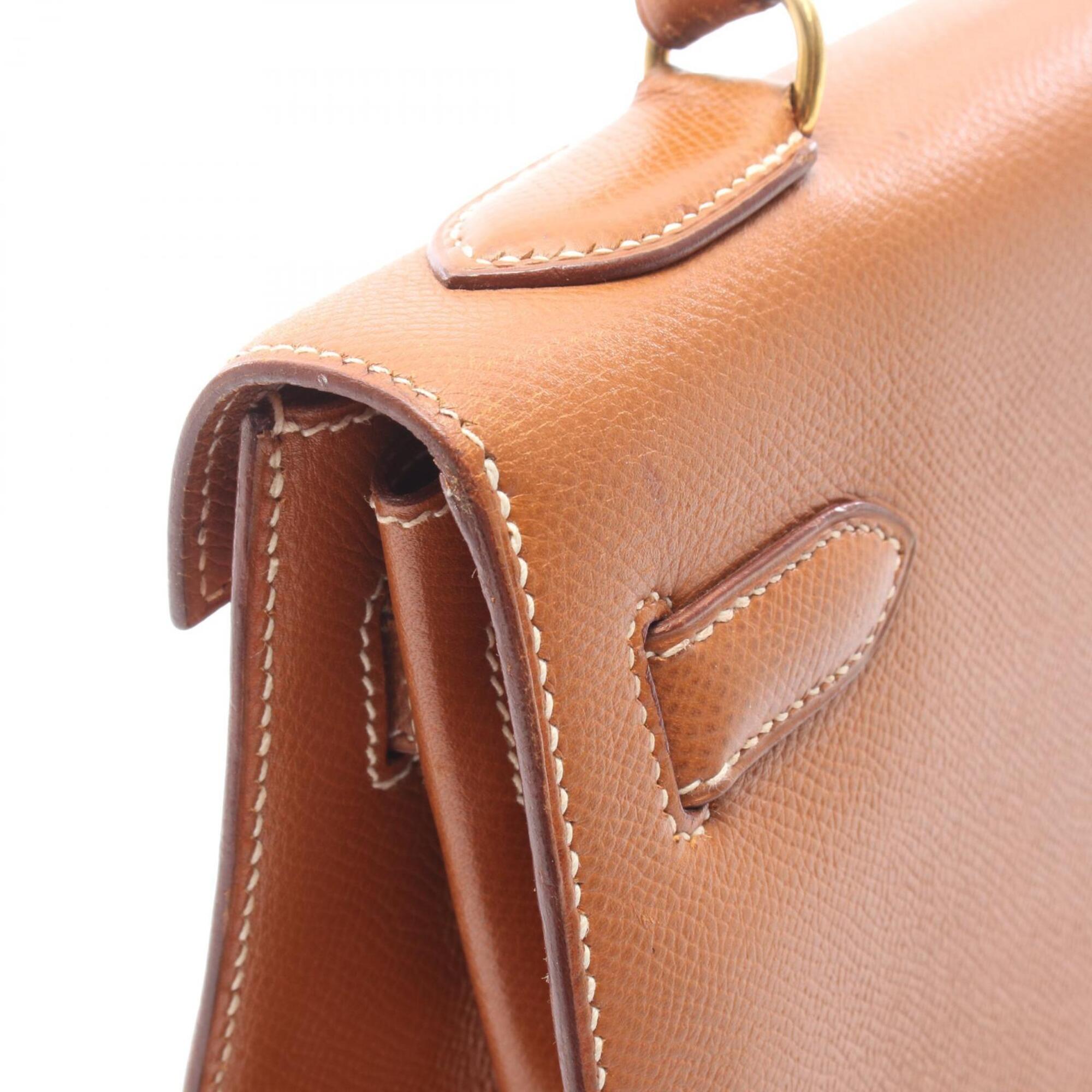 Hermes Brown Courchevel Leather Handbag (Pre-Owned)