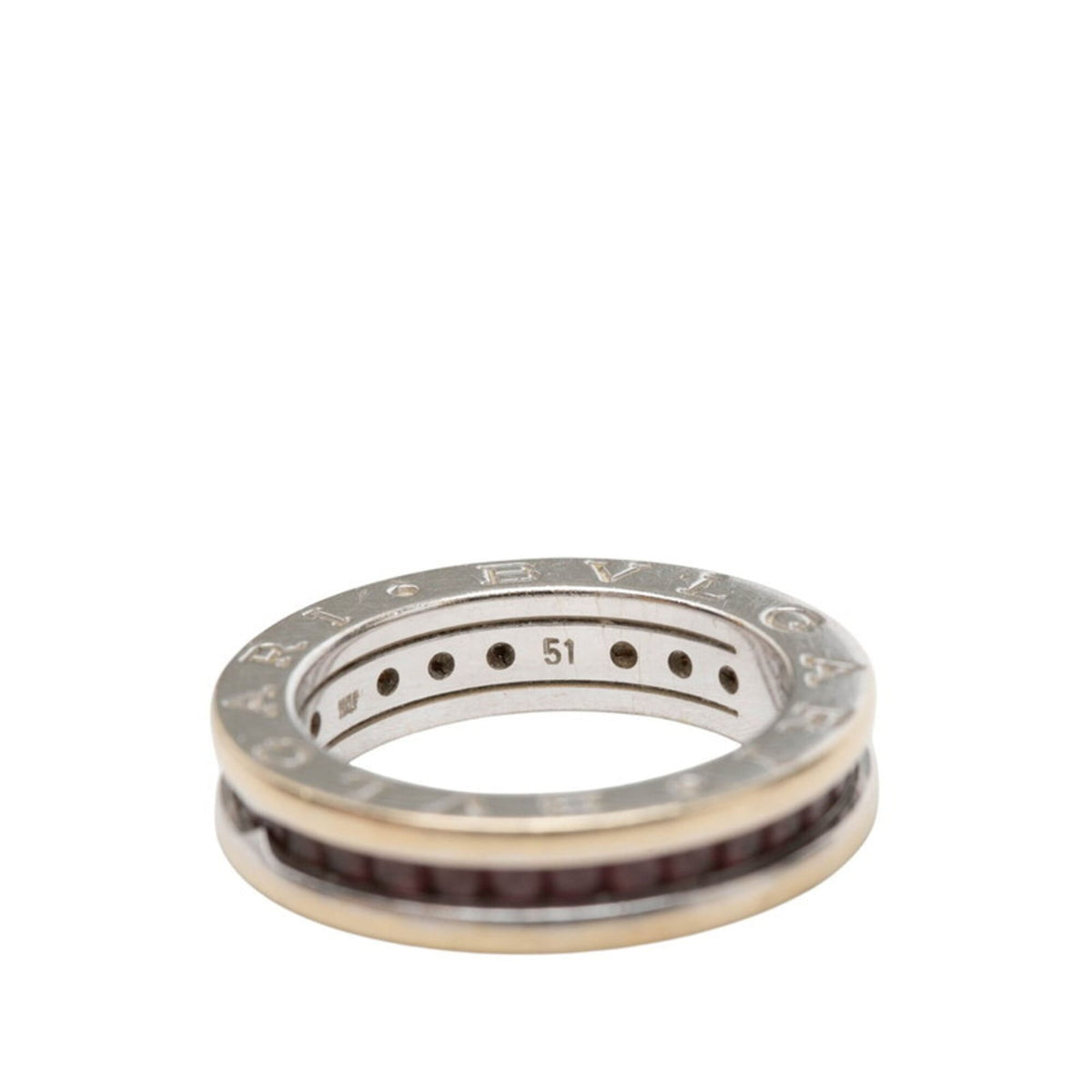 Bvlgari B.Zero1 Silver Pink White Gold (18K) Band Ring (Pre-Owned)