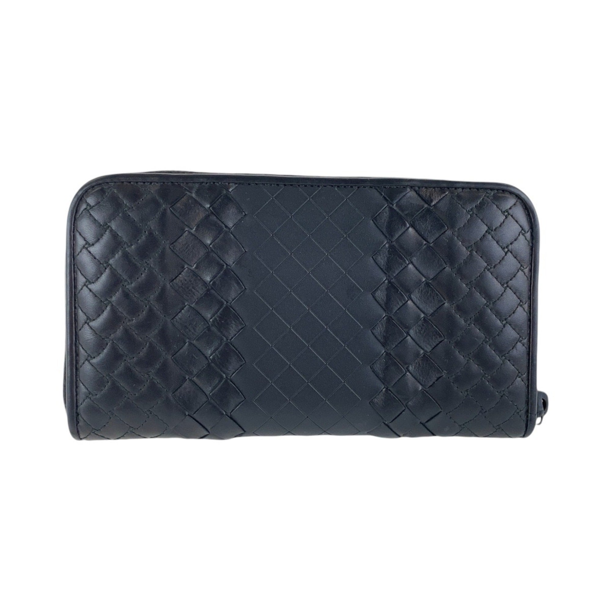 Bottega Veneta Black Leather Long Wallet (Bi-Fold) (Pre-Owned)