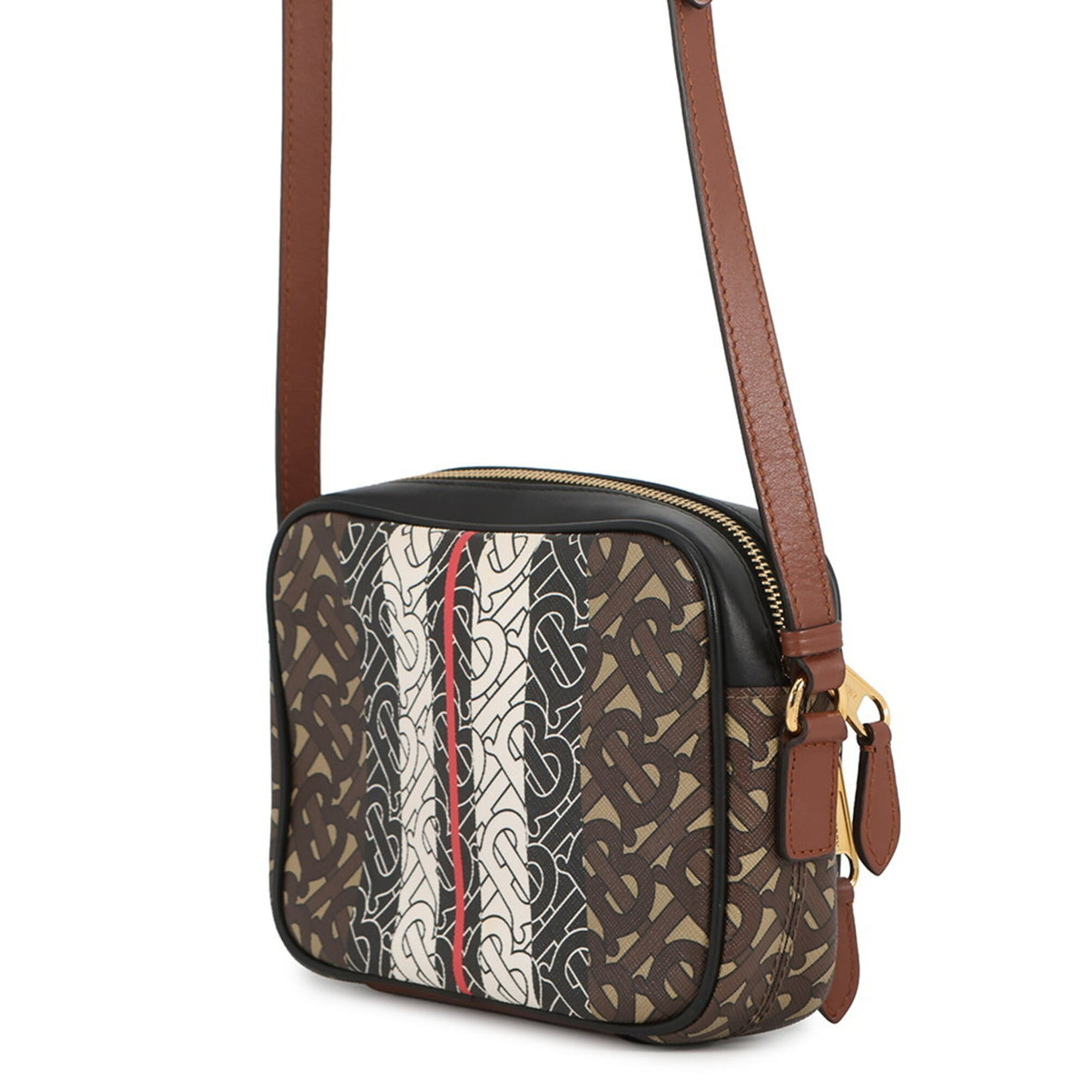 Burberry Black Brown White Leather Pvc Handbag Shoulder Bag (Pre-Owned)