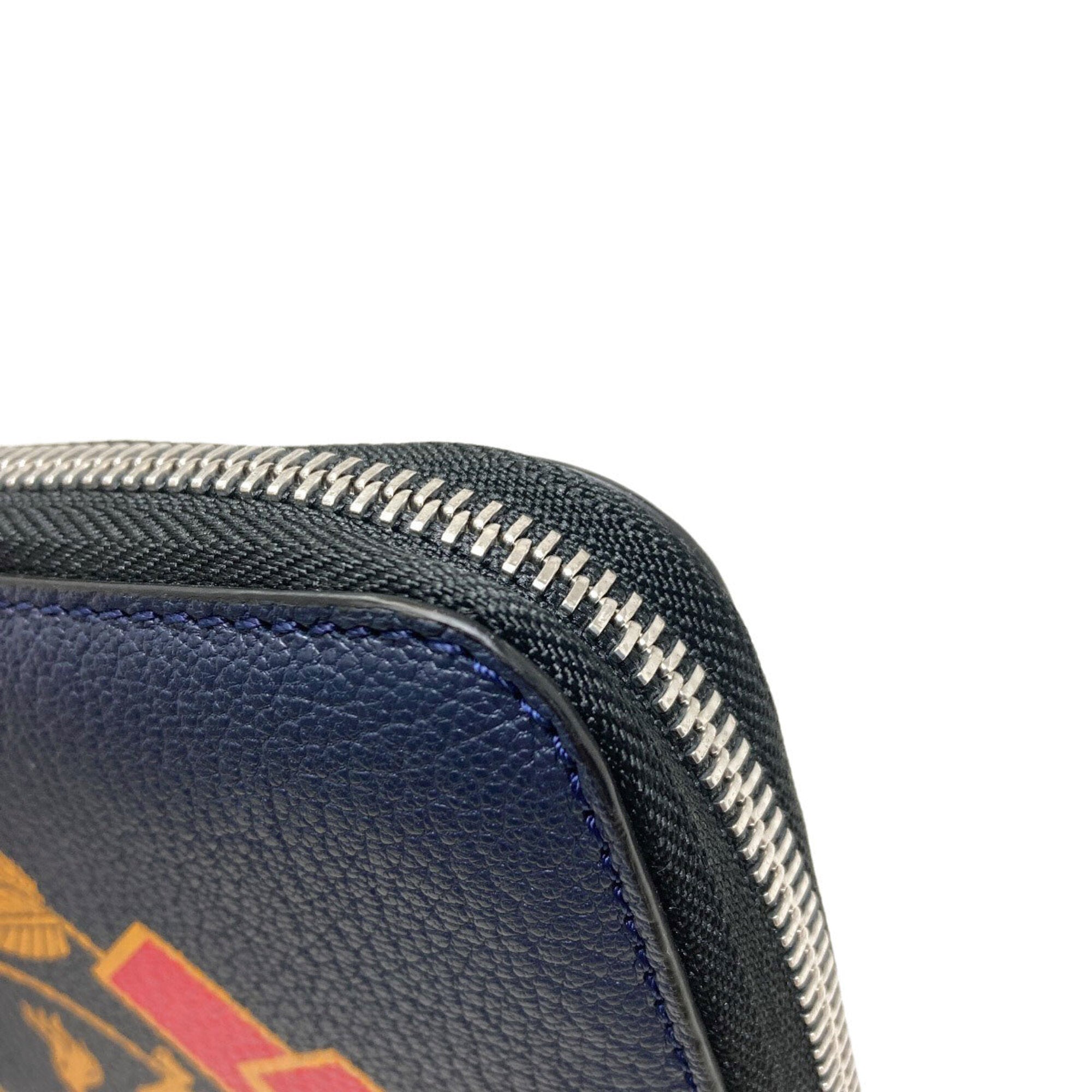 Burberry Navy Leather Long Wallet (Bi-Fold) (Pre-Owned)