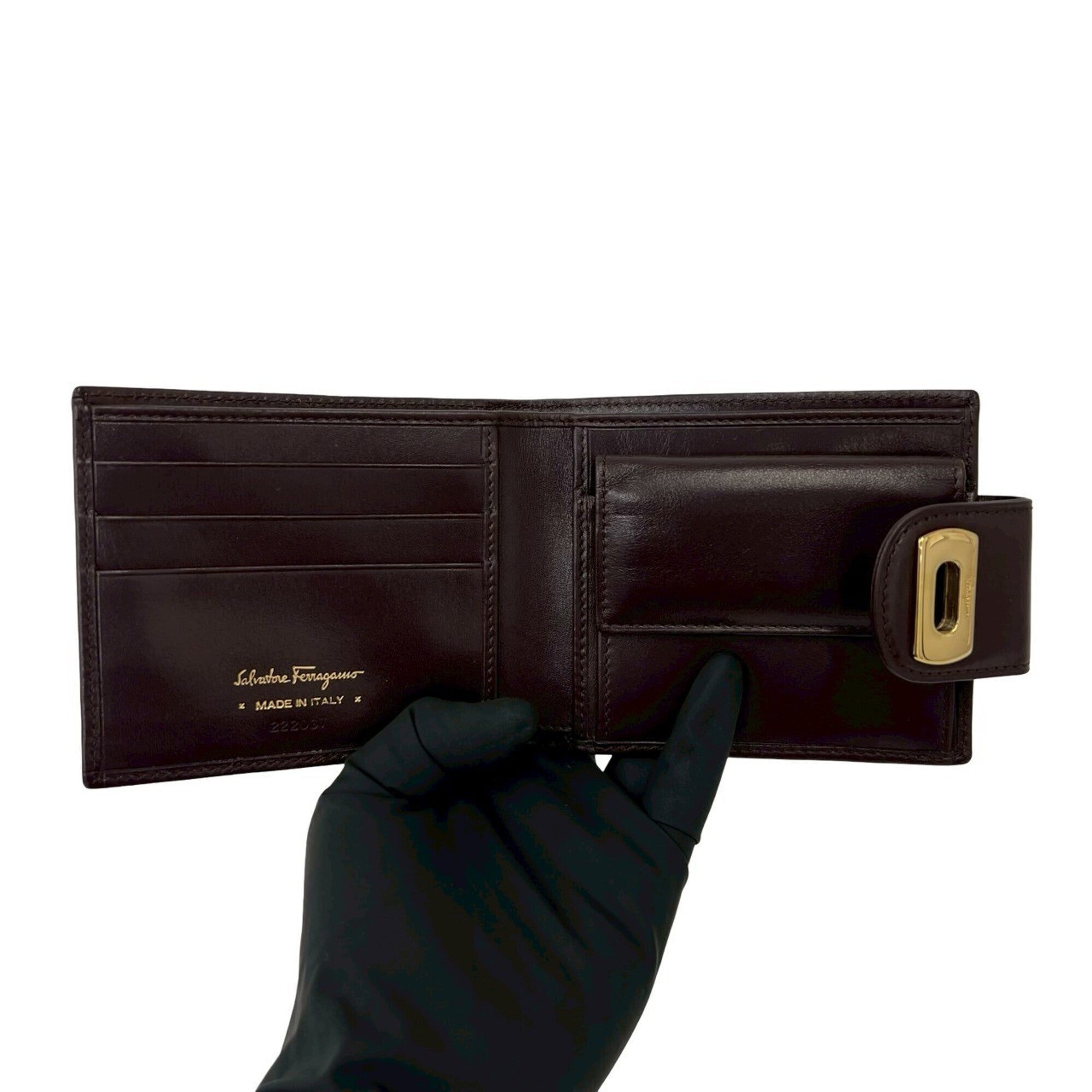 Salvatore Ferragamo Brown Leather Wallet (Bi-Fold) (Pre-Owned)