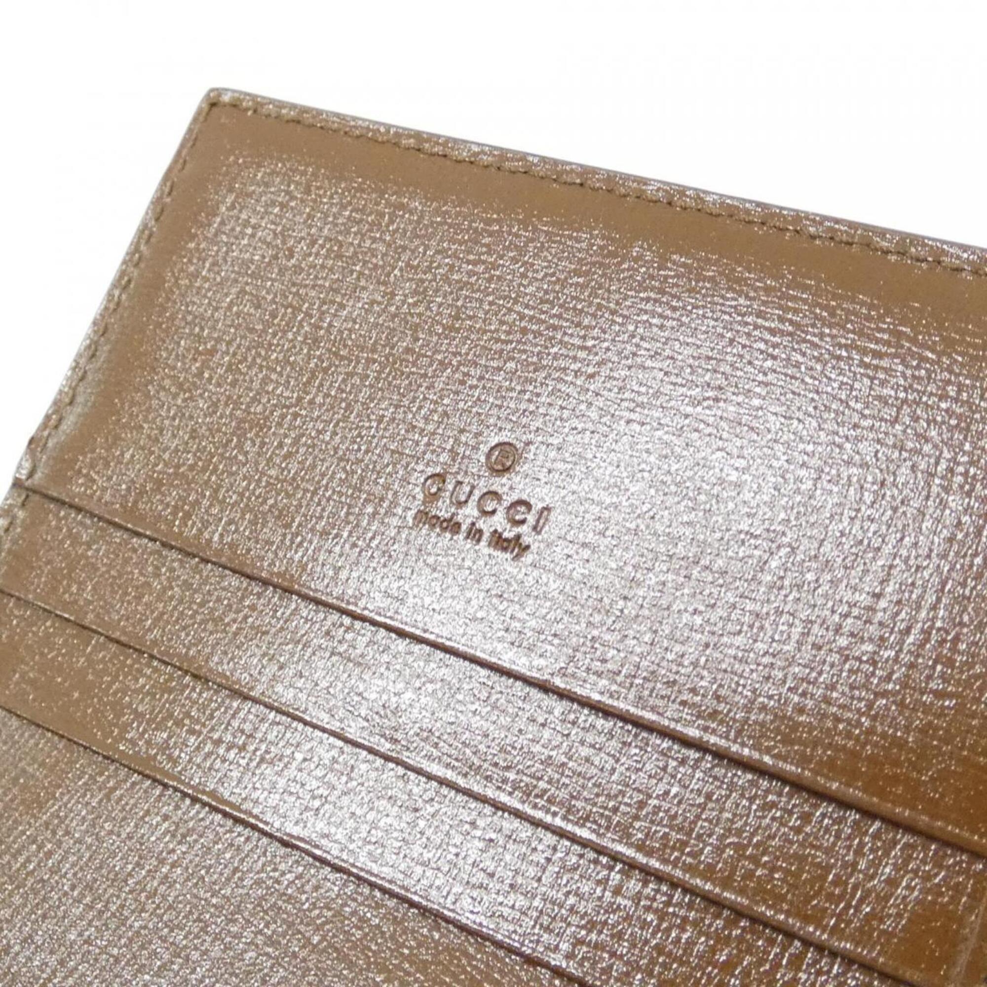 Gucci Beige Brown Gg Supreme Leather Wallet (Bi-Fold) (Pre-Owned)