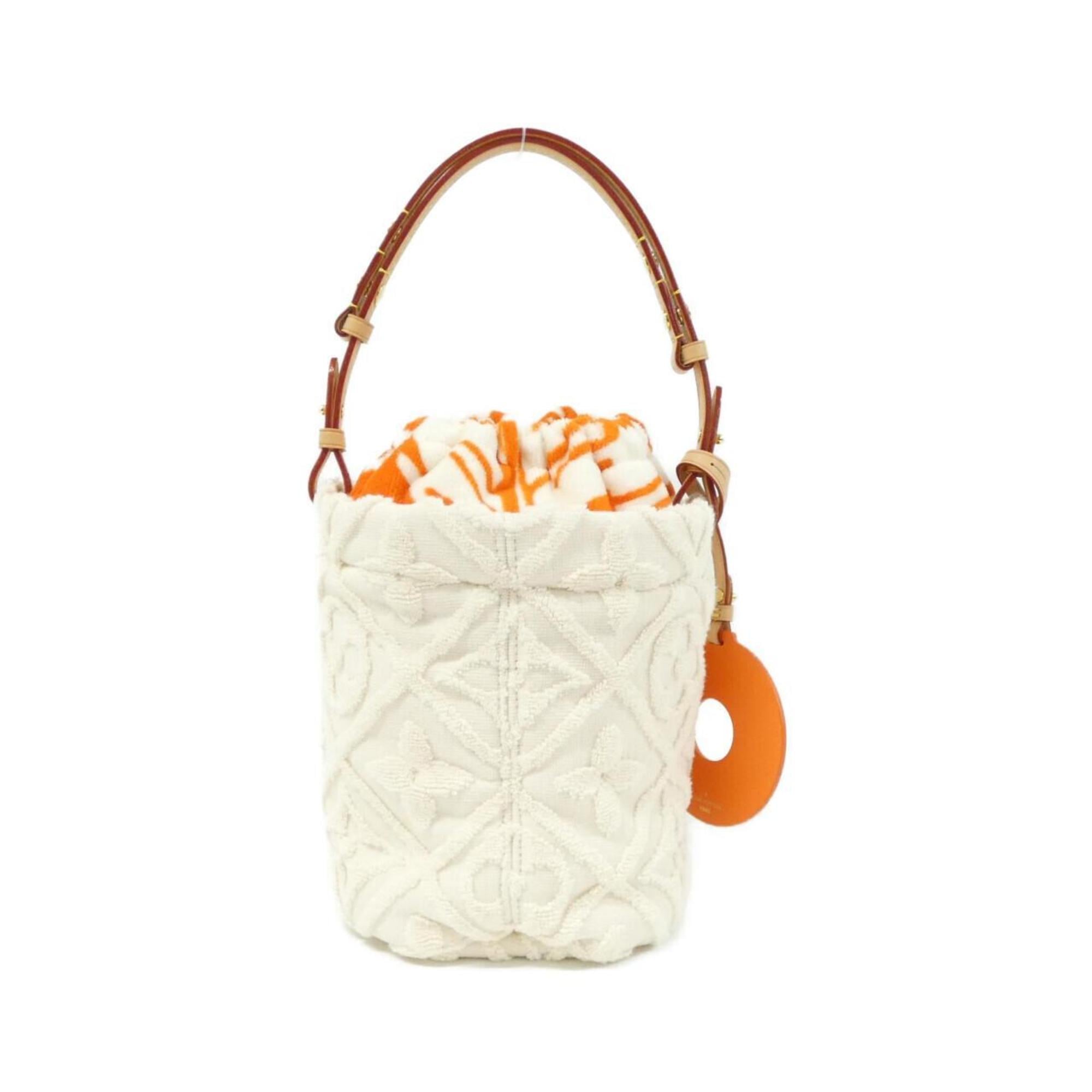 Louis Vuitton White Jacquard Cotton Handbag (Pre-Owned)