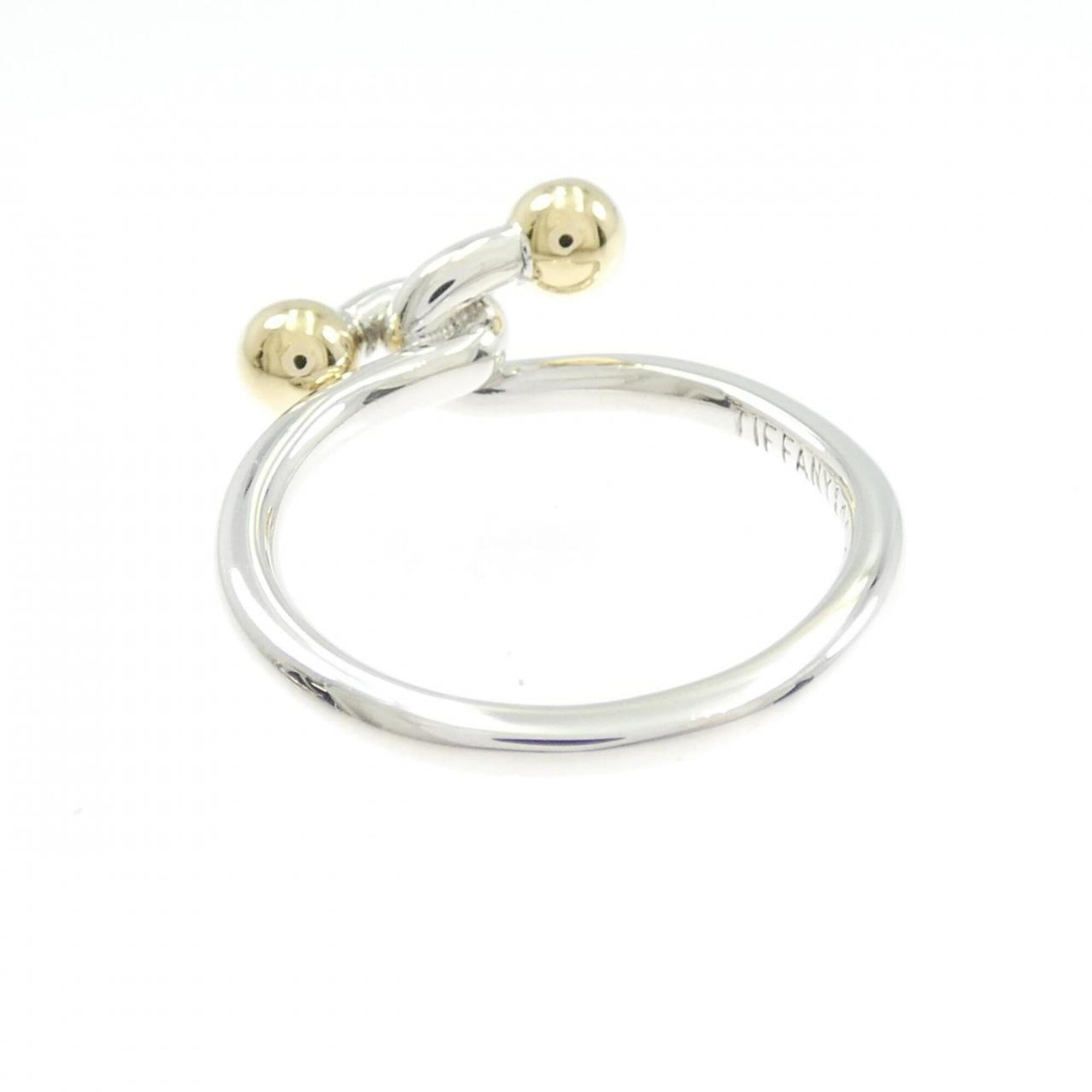 Tiffany Silver Yellow Gold Yellow Gold (18K) Silver 925 Band Ring (Pre-Owned)