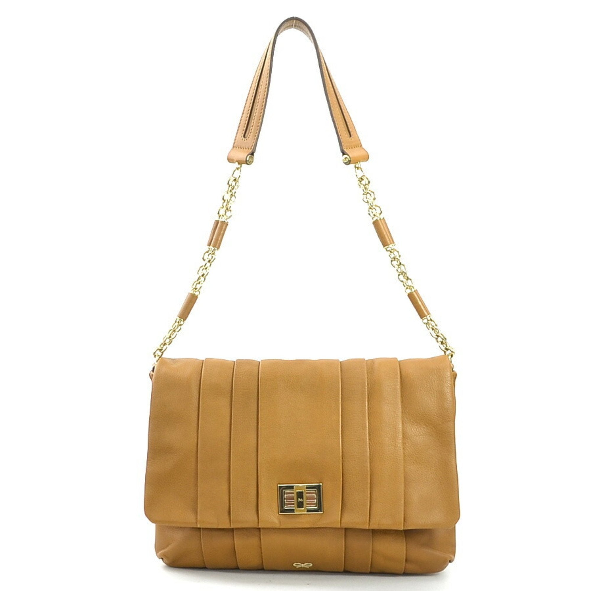 Anya Hindmarch Camel Leather Shoulder Bag (Pre-Owned)
