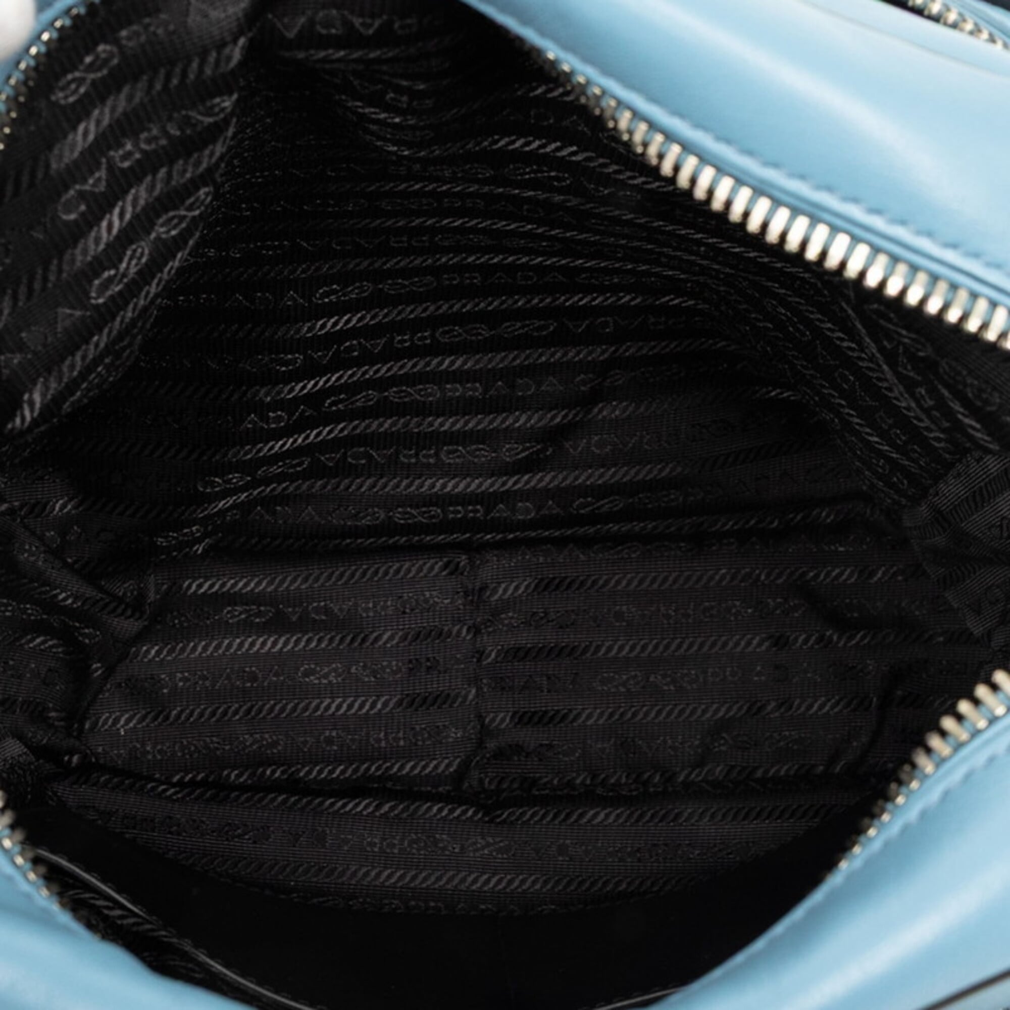 Prada Light Blue Leather Shoulder Bag (Pre-Owned)