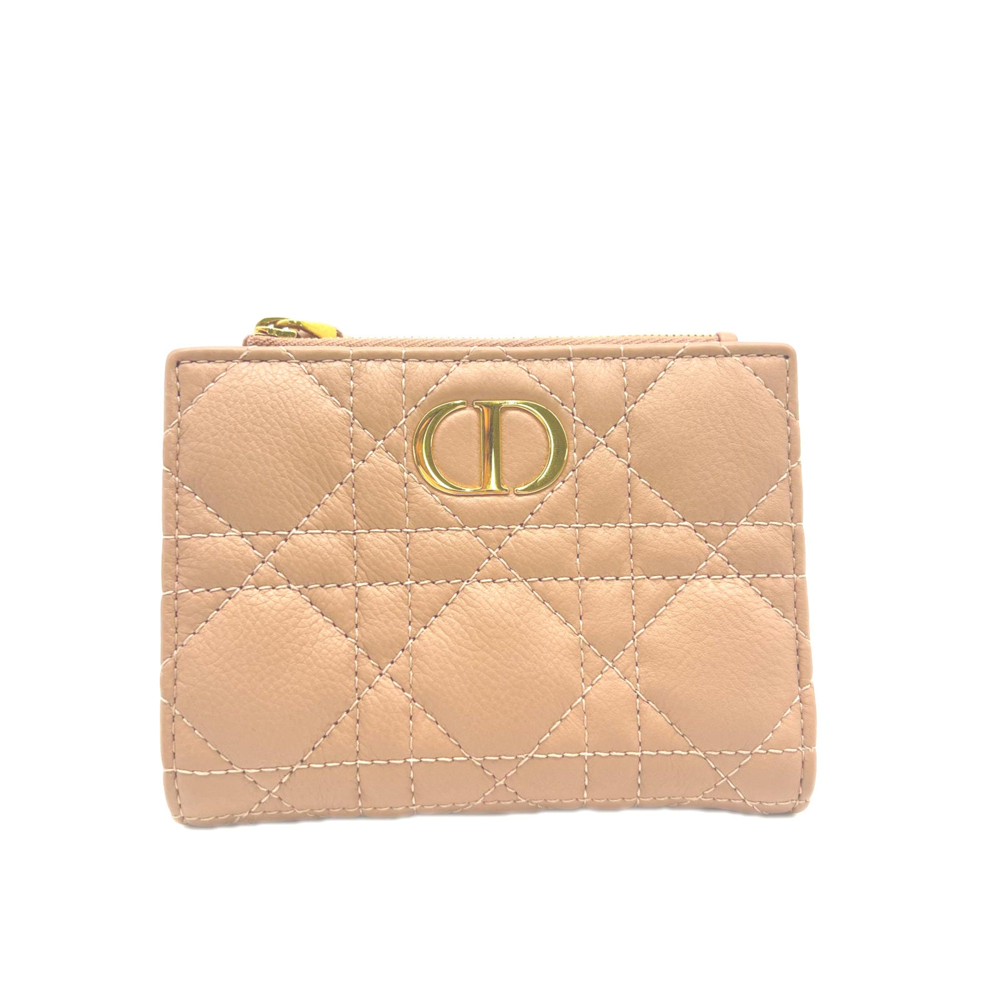 Christian Dior Pink Beige Leather Wallet (Bi-Fold) (Pre-Owned)