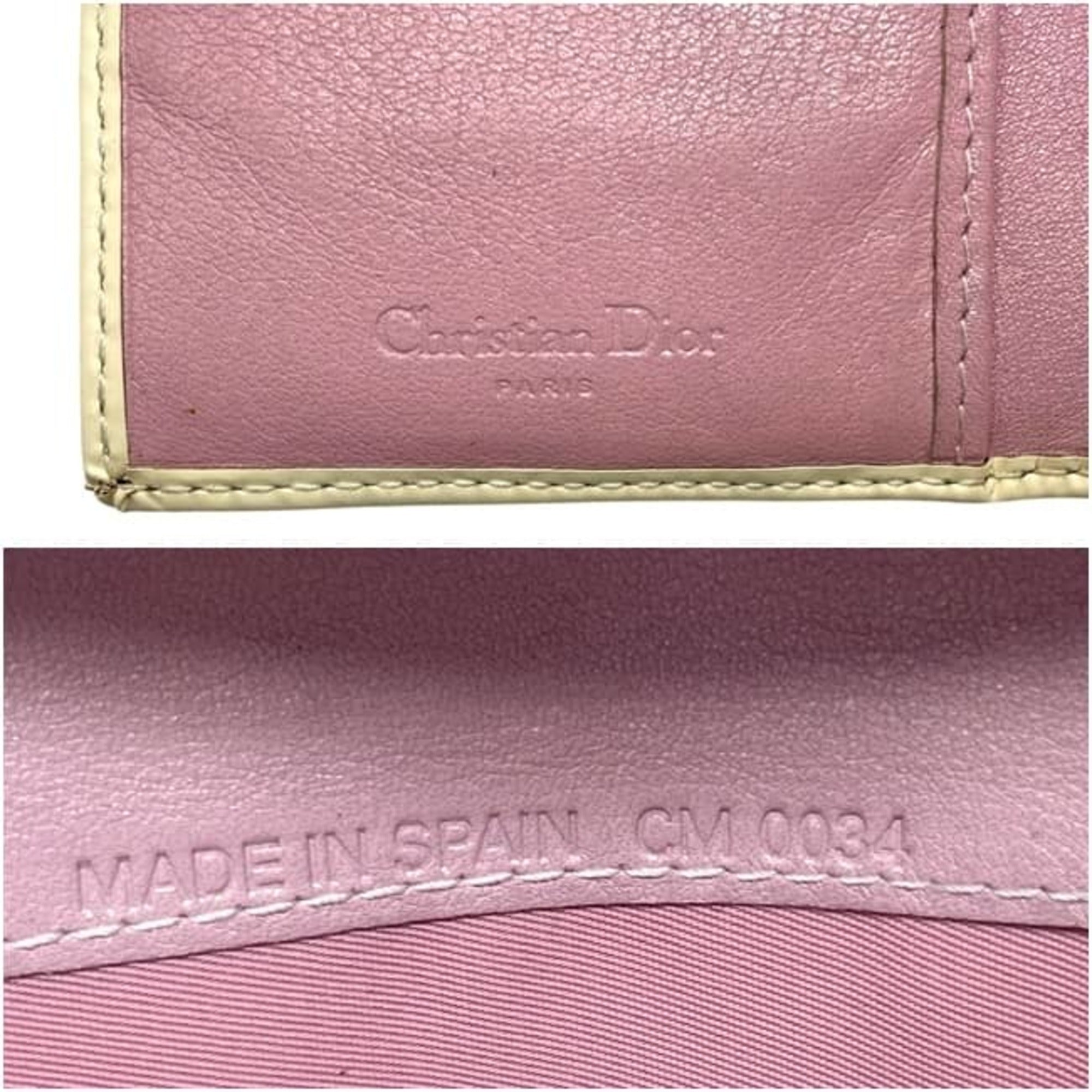 Christian Dior Pink White Pvc Long Wallet (Bi-Fold) (Pre-Owned)