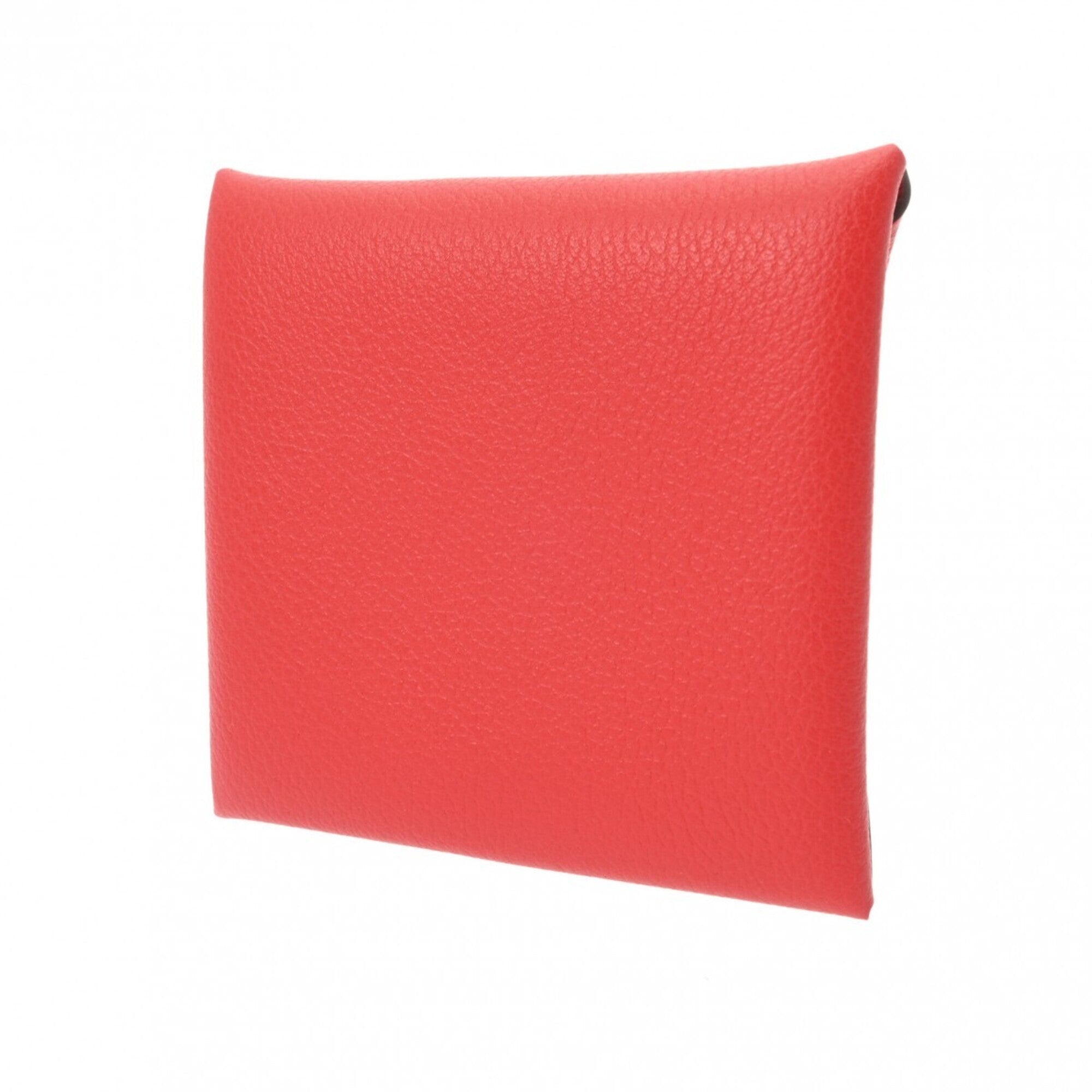 Hermes Red Color Evercalf Leather Coin Purse/Coin Case (Pre-Owned)