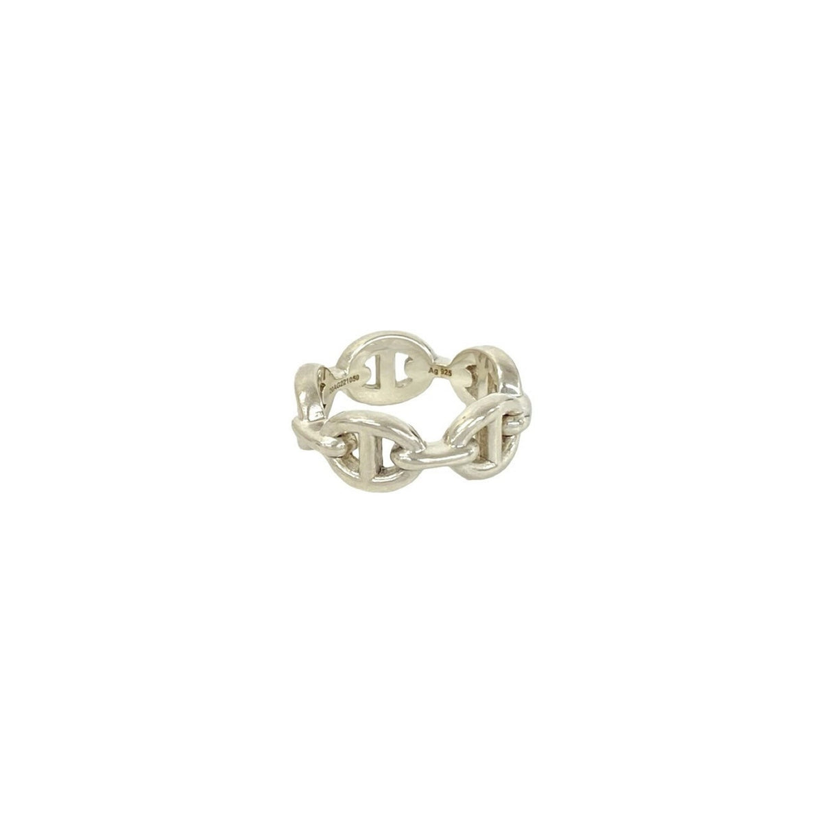 Hermes Silver Silver 925 Band Ring (Pre-Owned)