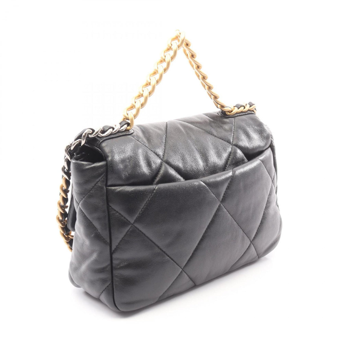 Chanel Black Leather Handbag Shoulder Bag (Pre-Owned)
