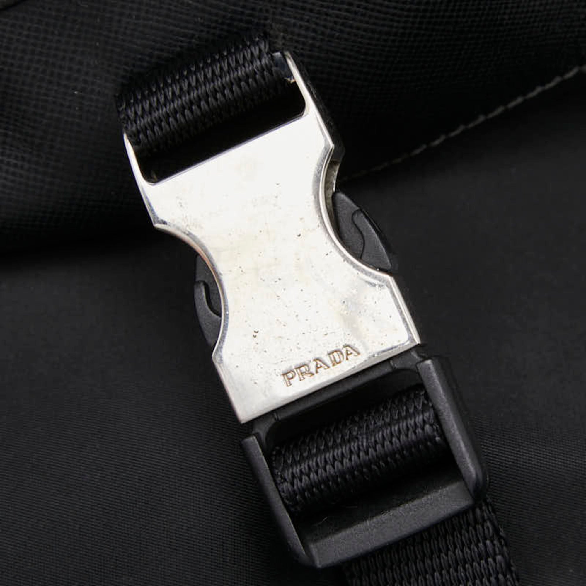 Prada Black Nylon Leather Messenger Bag Shoulder Bag (Pre-Owned)