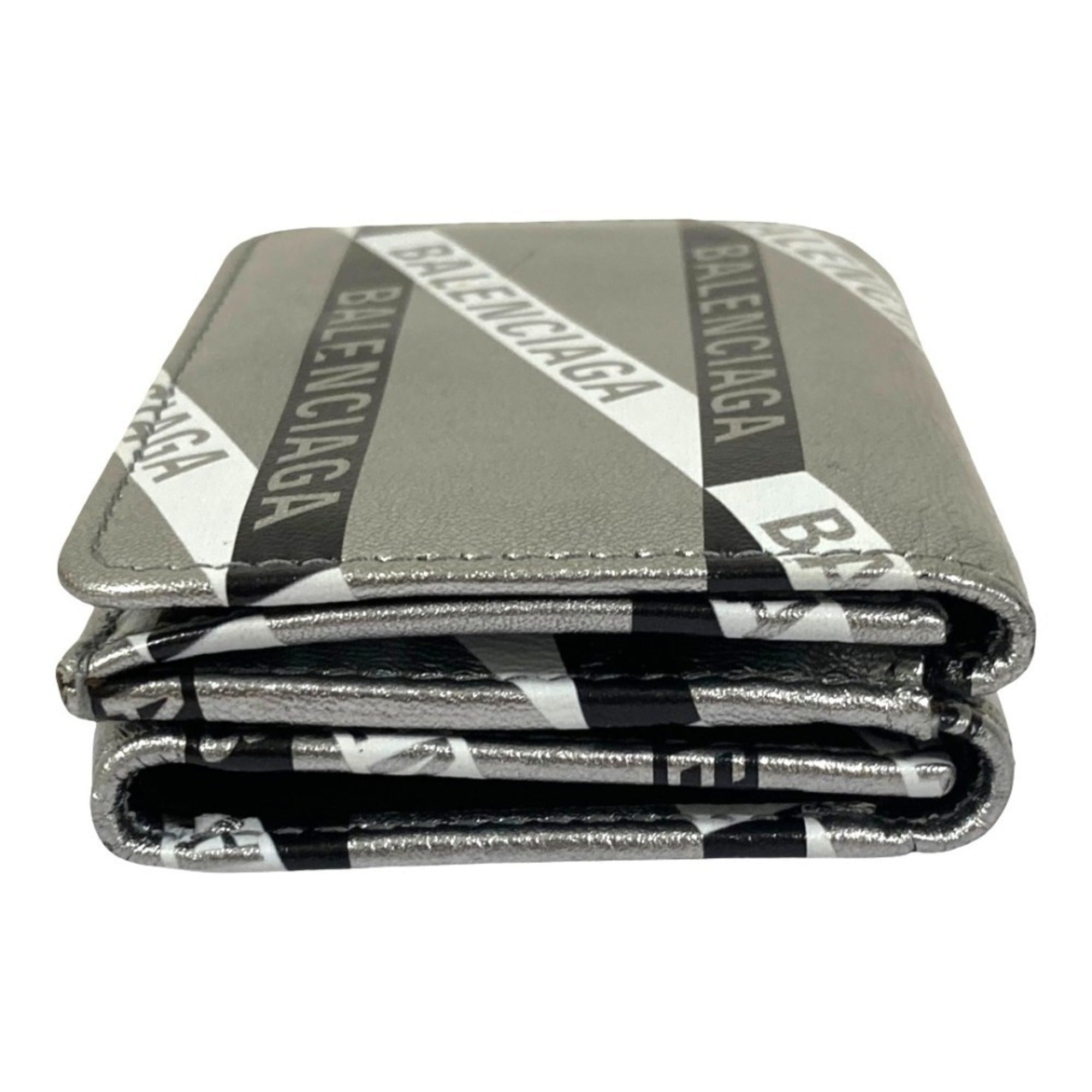 Balenciaga Silver Black Leather Wallet (Bi-Fold) (Pre-Owned)