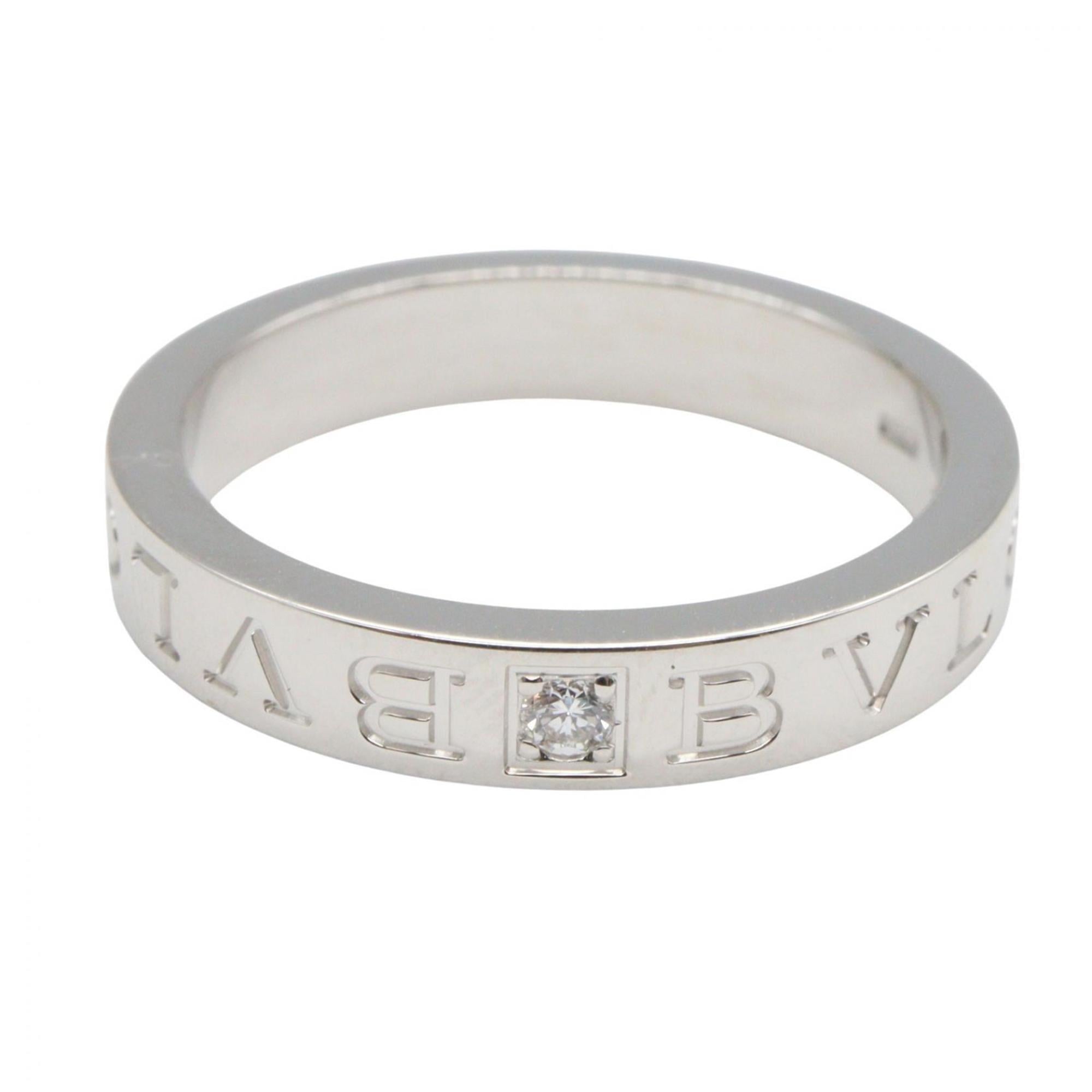 Bvlgari Silver Clear White Gold (18K) Band Ring (Pre-Owned)