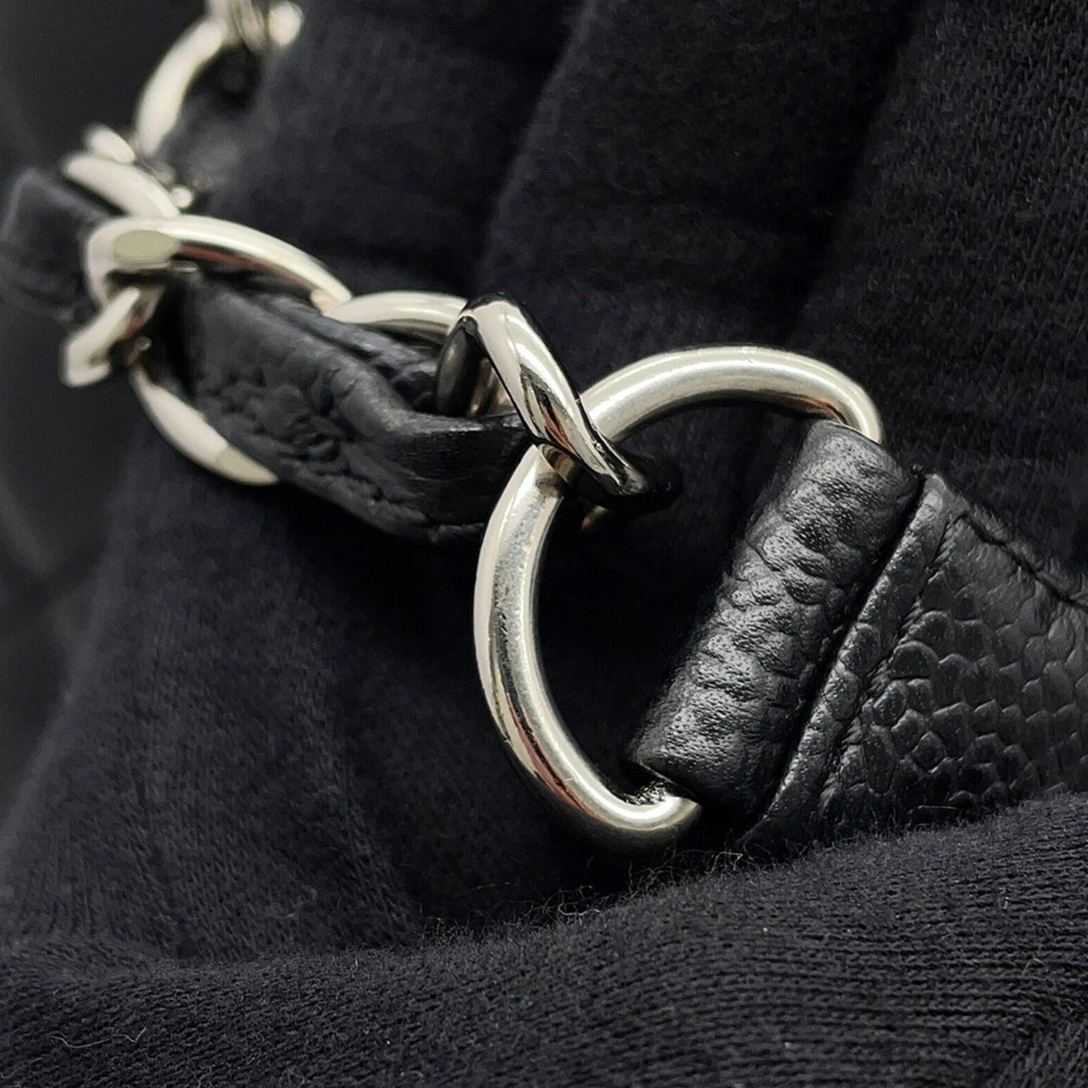 Chanel Matelasse Black Grained Calfskin Handbag Shoulder Bag (Pre-Owned)