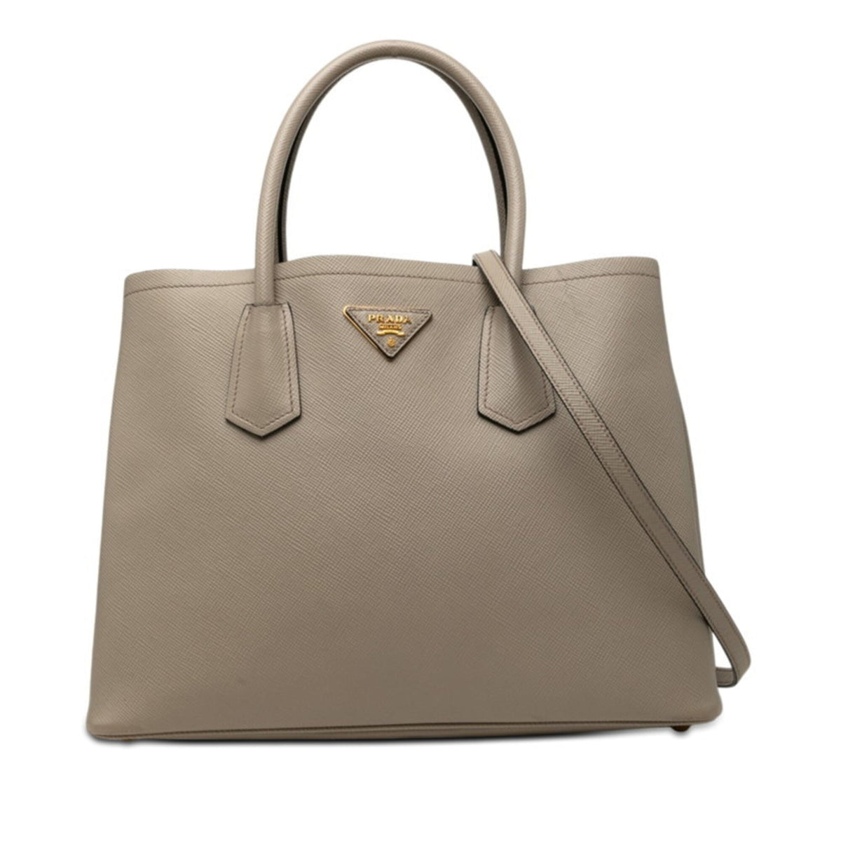 Prada Beige Leather Handbag Shoulder Bag (Pre-Owned)