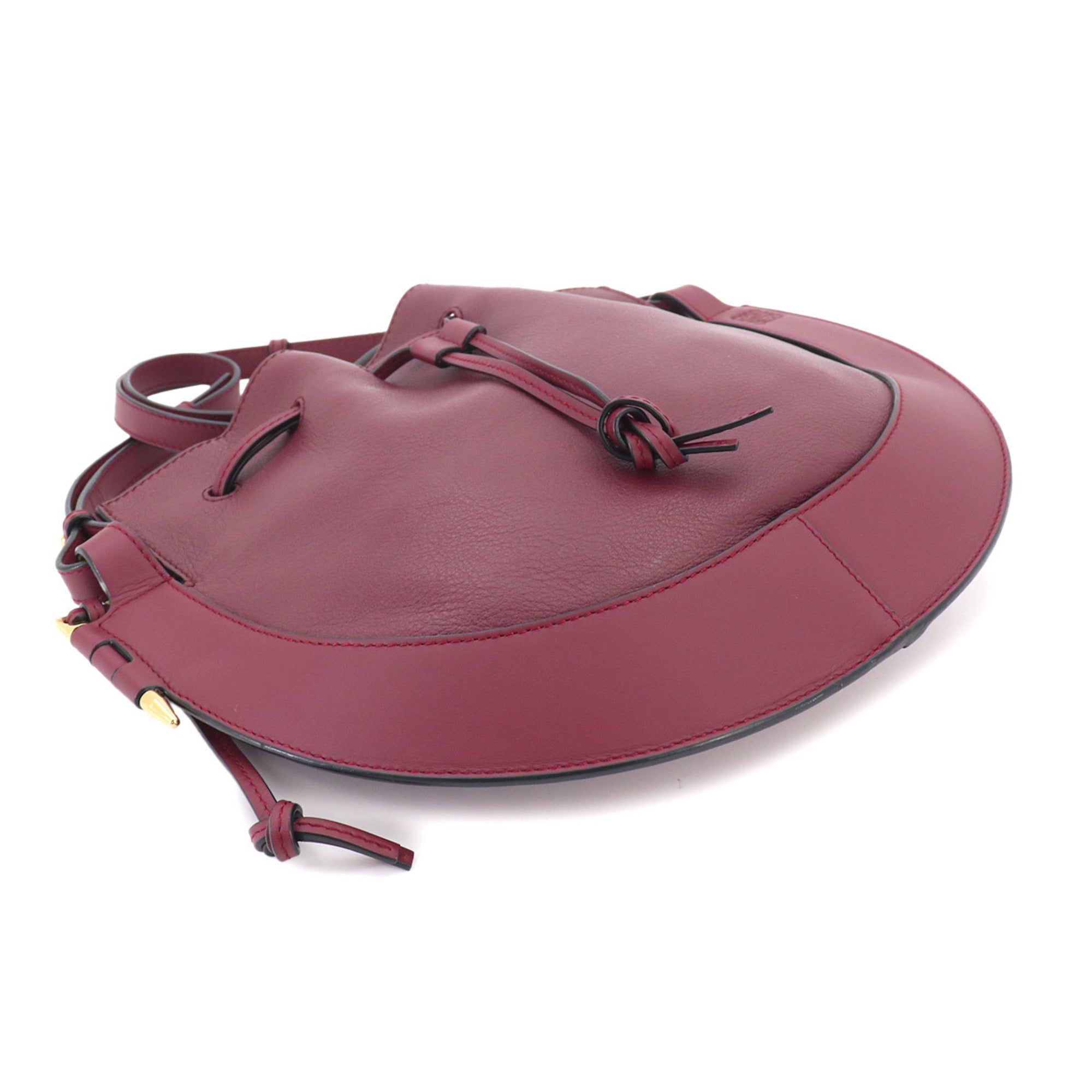 Loewe Bordeaux Leather Handbag Shoulder Bag (Pre-Owned)