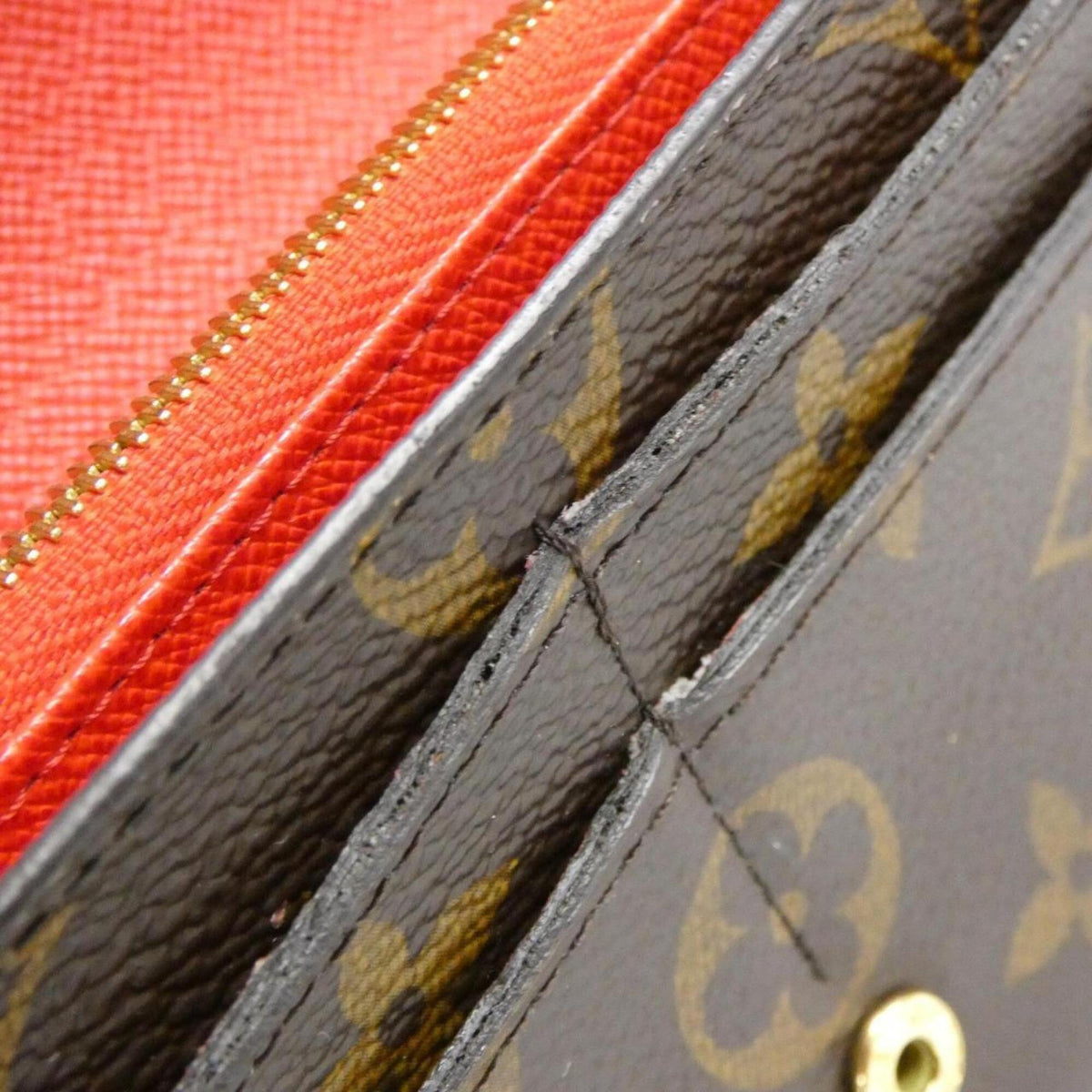 Louis Vuitton Coquelicots Marron Coated Canvas Long Wallet (Bi-Fold) (Pre-Owned)