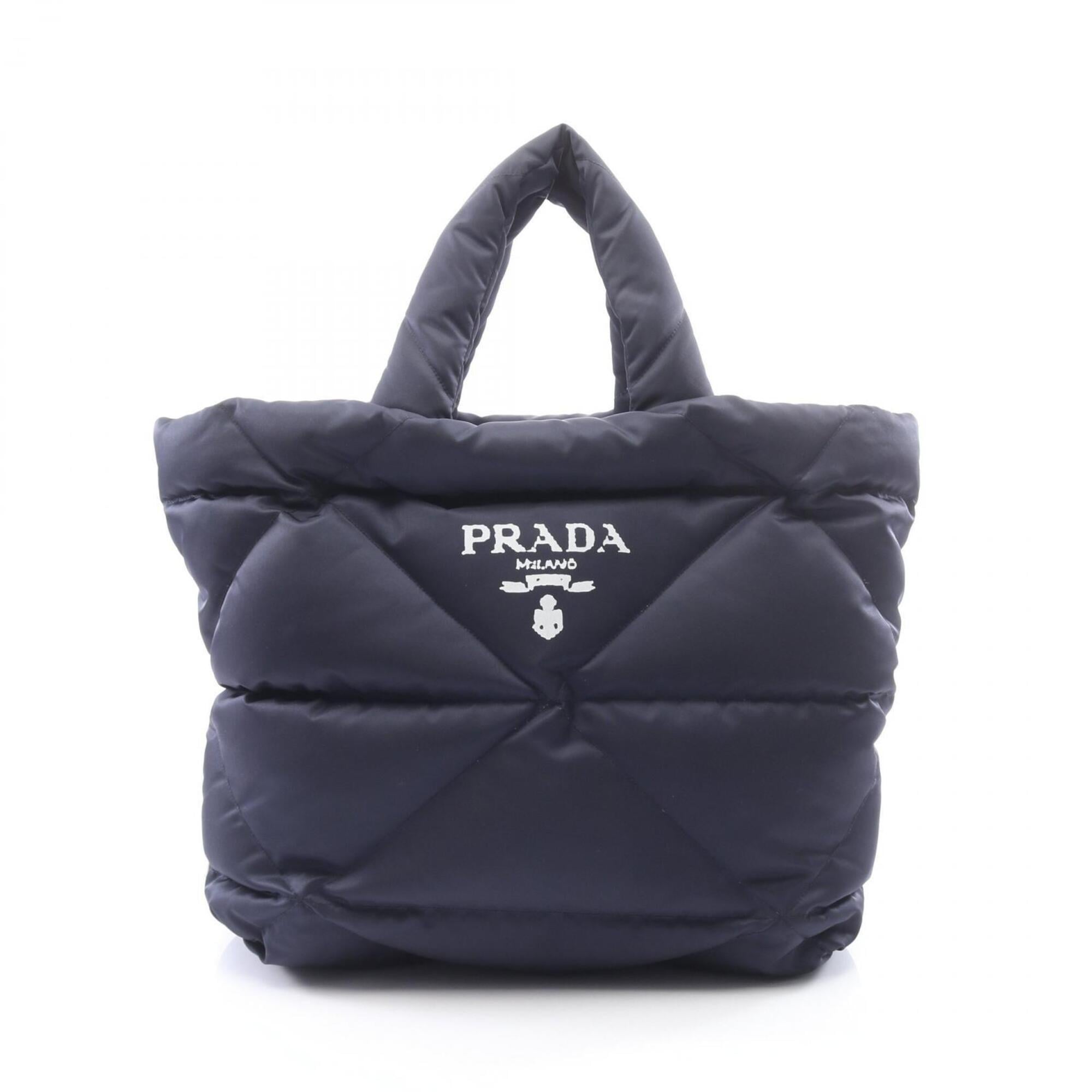 Prada Navy Nylon Handbag Tote Bag (Pre-Owned)