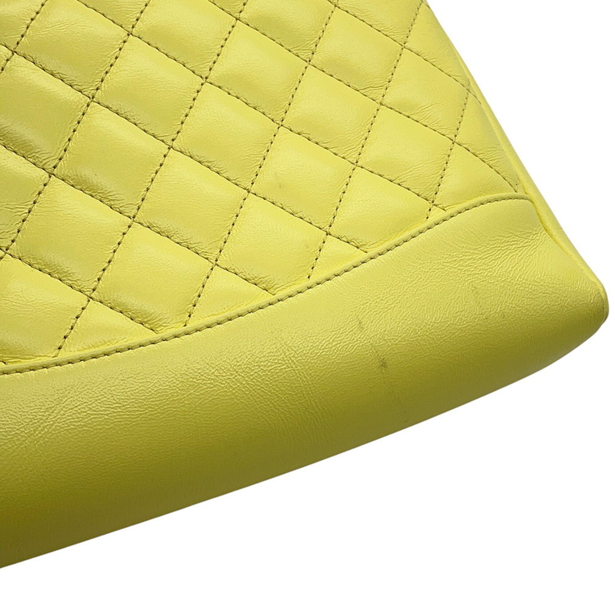 Chanel Matelasse Yellow Leather Handbag Shoulder Bag (Pre-Owned)