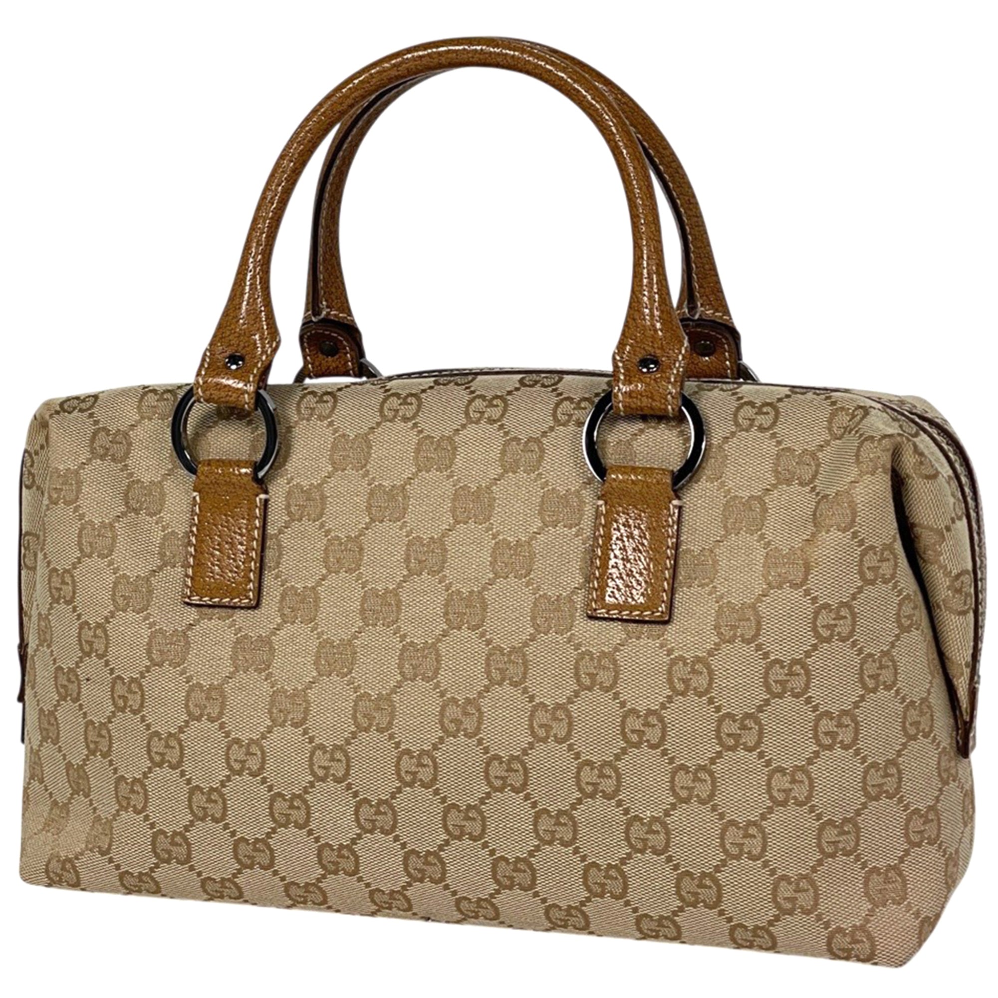 Gucci Beige Gg Canvas Handbag (Pre-Owned)