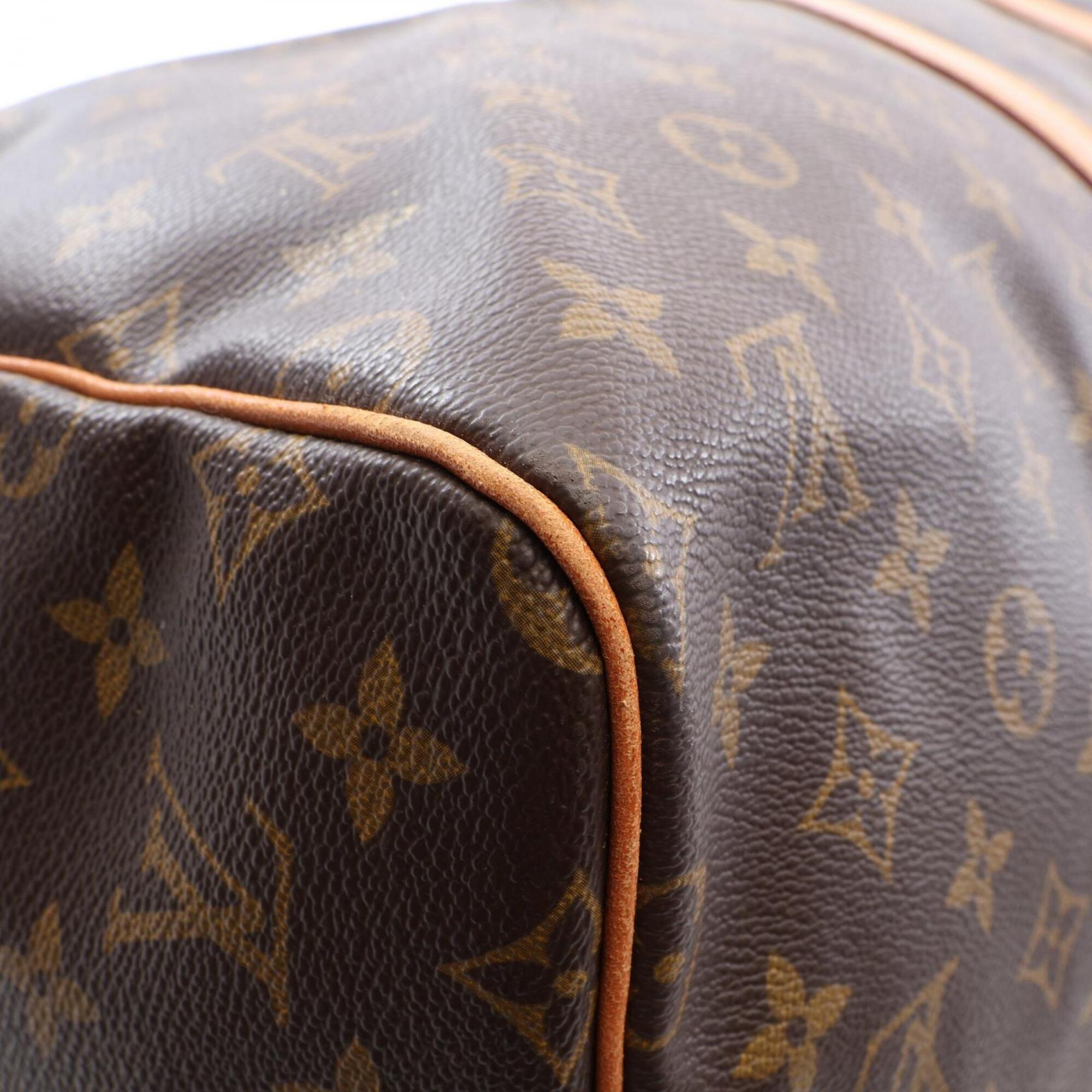 Louis Vuitton Brown Monogram Coated Canvas Leather Boston Bag Handbag (Pre-Owned)