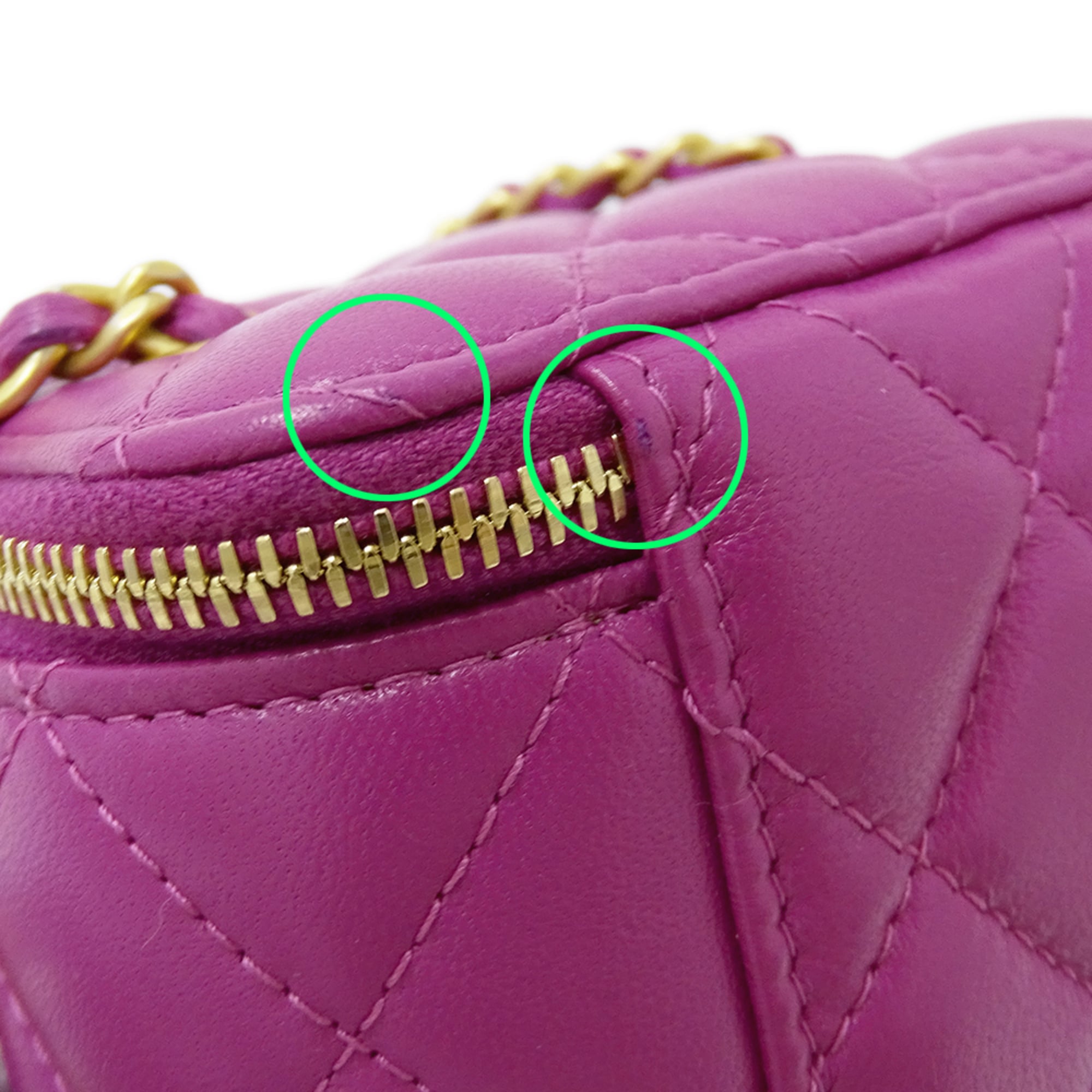 Chanel Purple Leather Handbag Shoulder Bag Vanity Bag (Pre-Owned)