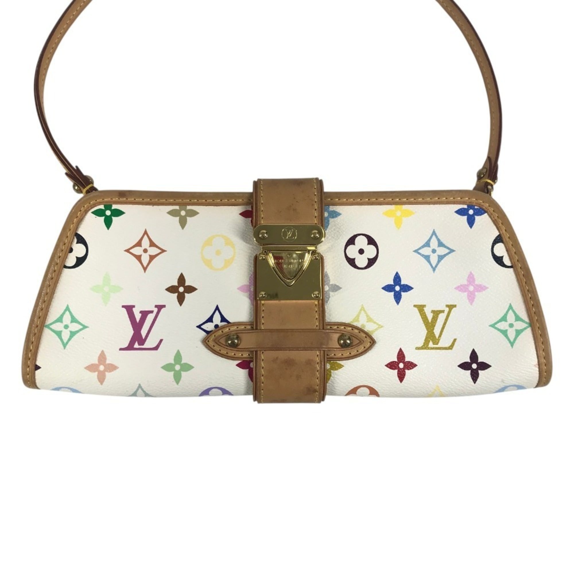 Louis Vuitton Blanc Monogram Multi-Color White Monogram Multicolore Clutch Bag Handbag Shoulder Bag (Pre-Owned)