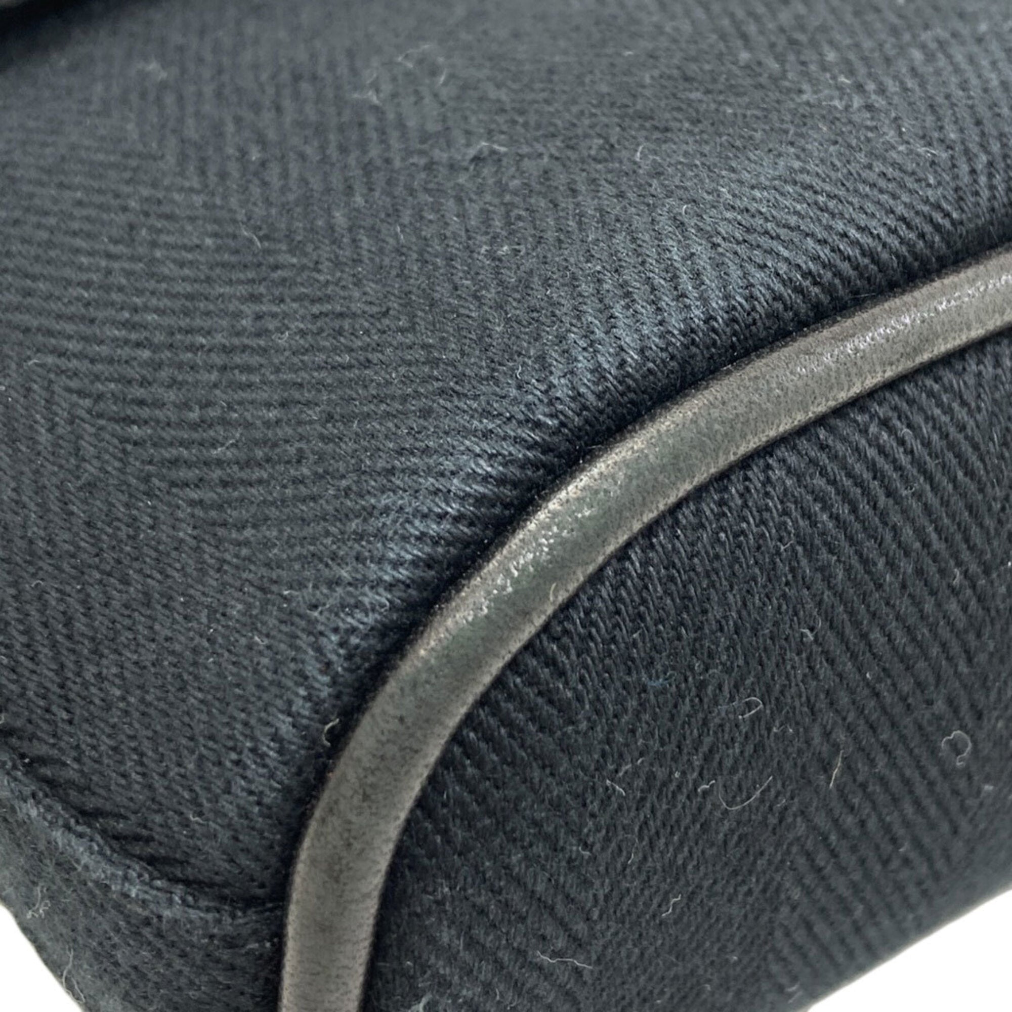 Hermes Black Toile Chevron Handbag (Pre-Owned)