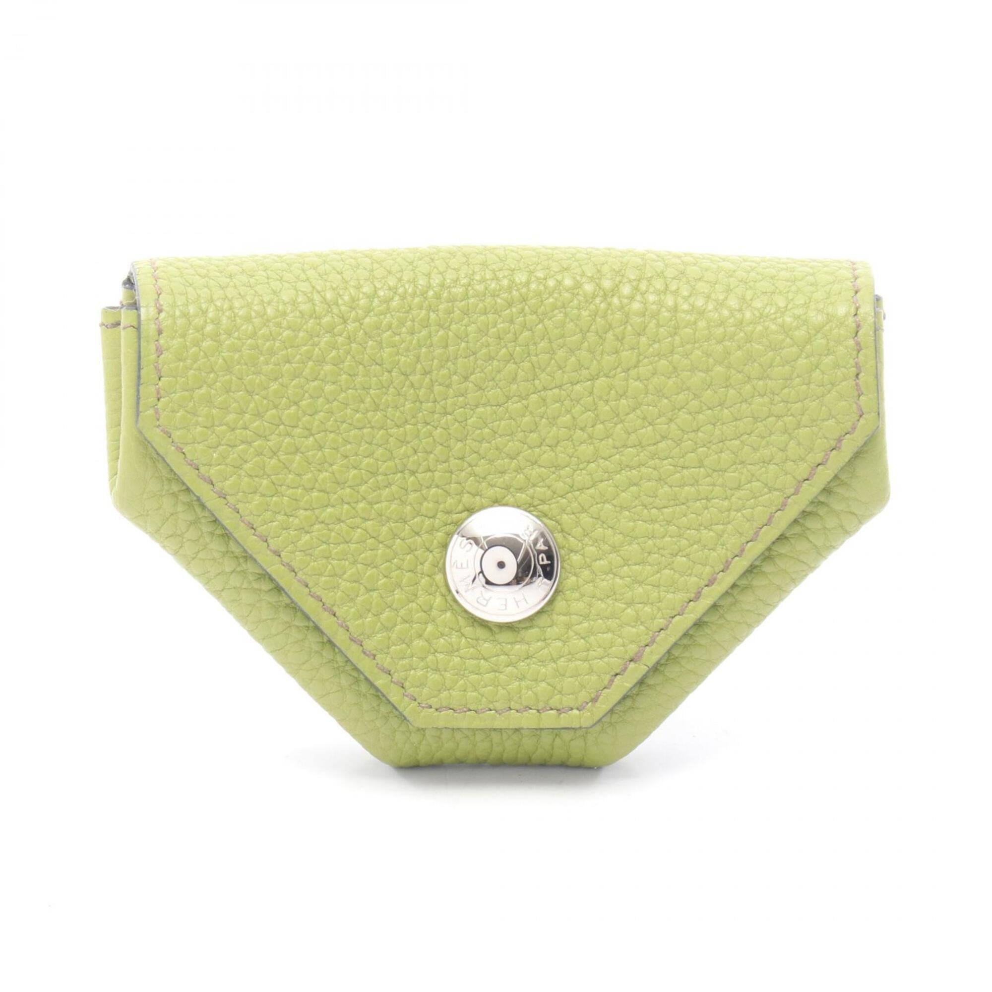 Hermes Green Leather Coin Purse/Coin Case (Pre-Owned)