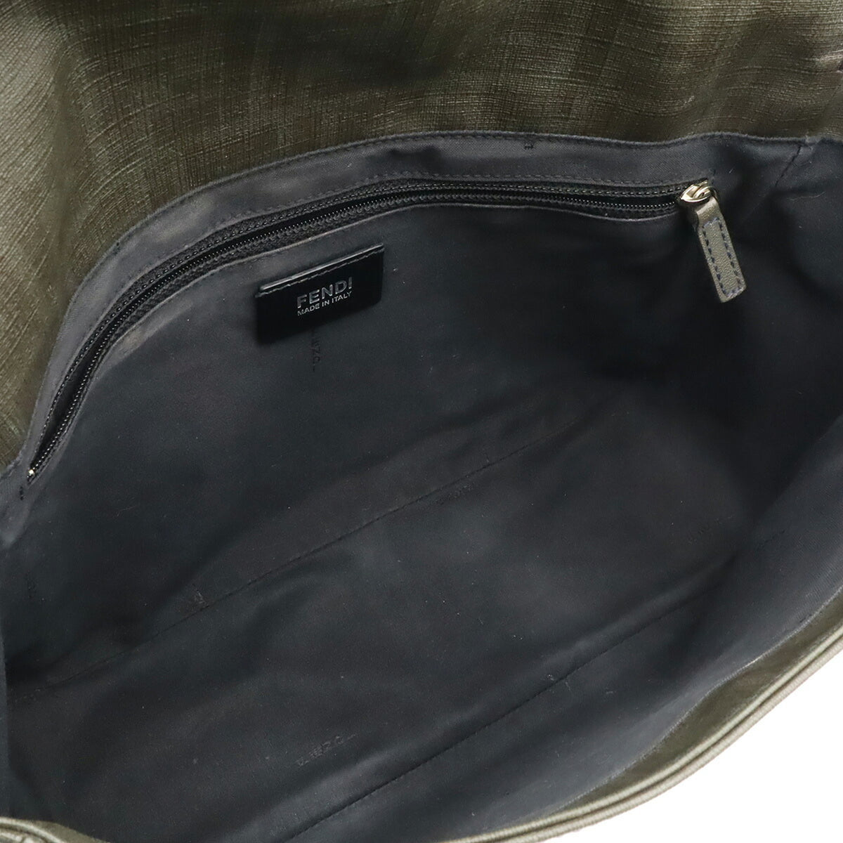 Fendi Zucca Brown Green Khaki Coated Canvas Leather Shoulder Bag (Pre-Owned)