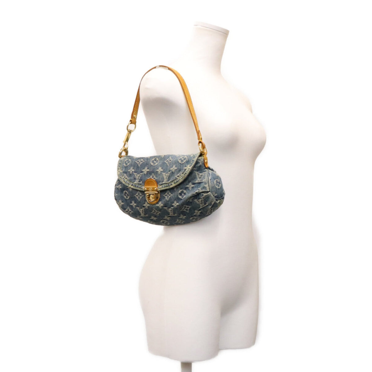 Louis Vuitton Gold Monogram Denim Shoulder Bag (Pre-Owned)
