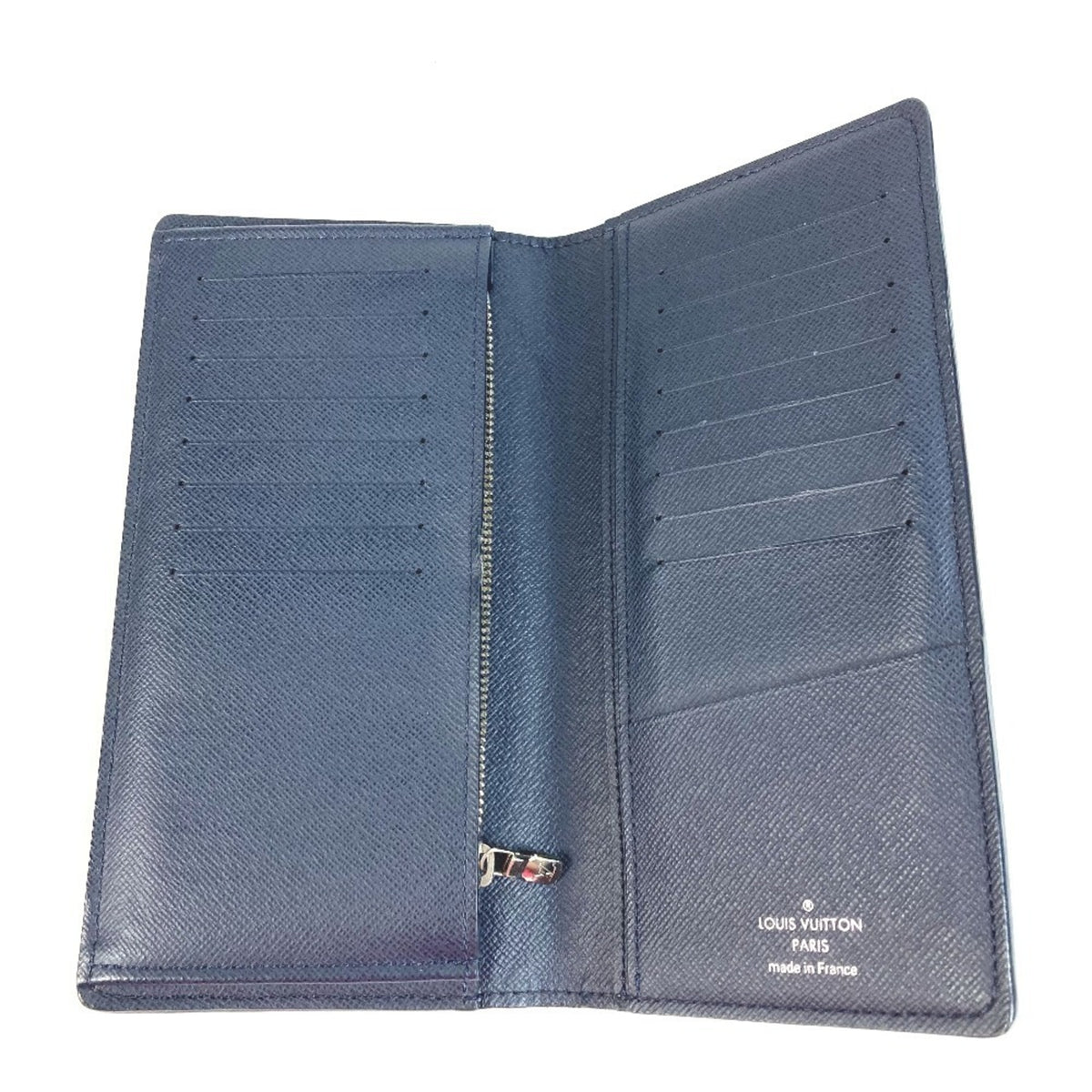 Louis Vuitton Blue Ocean Taiga Leather Leather Long Wallet (Bi-Fold) (Pre-Owned)