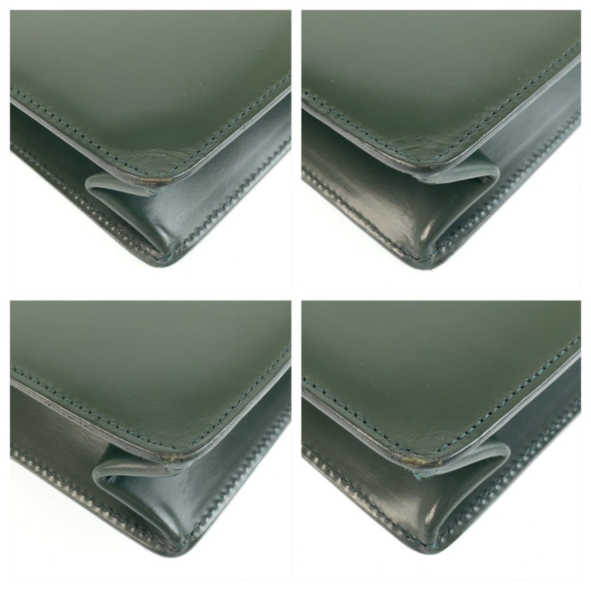 Dunhill Green Leather Clutch Bag (Pre-Owned)