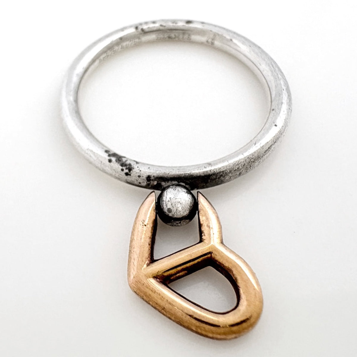 Hermes Gold Silver Silver 925 Band Ring (Pre-Owned)