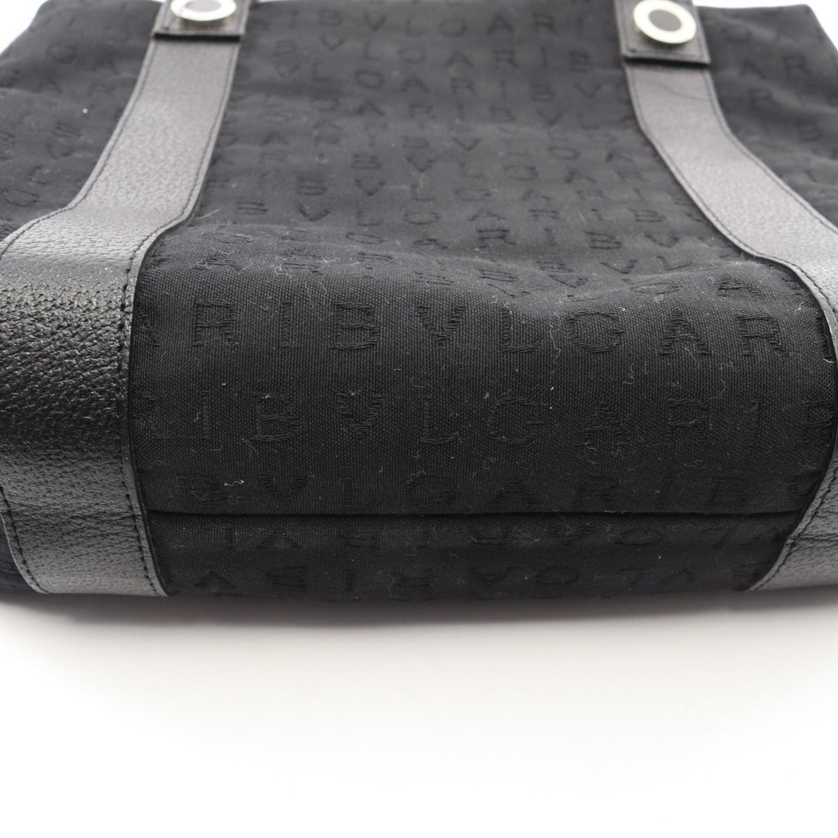 Bvlgari Black Canvas Leather Handbag Pouch (Pre-Owned)