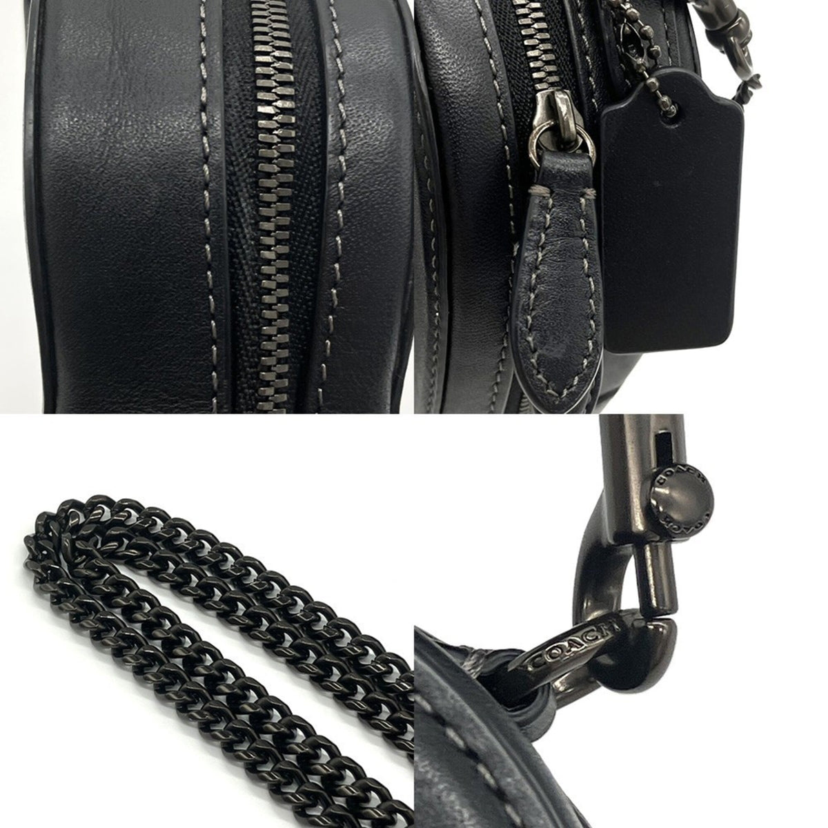 Coach Black Leather Shoulder Bag (Pre-Owned)