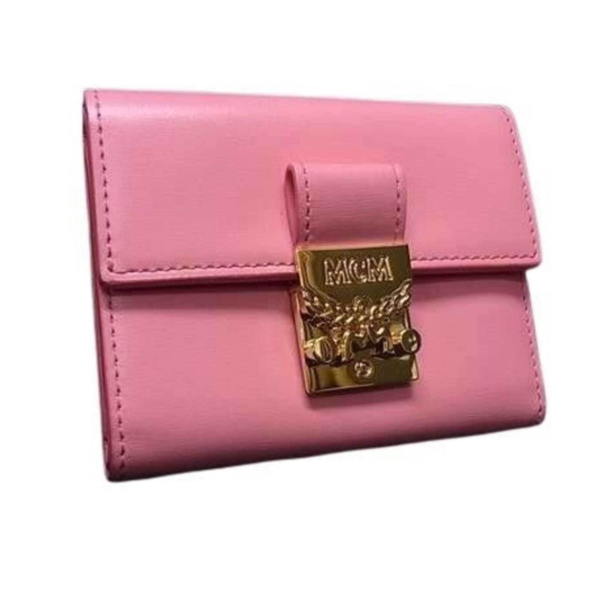 Mcm Pink Leather Wallet (Tri-Fold) (Pre-Owned)