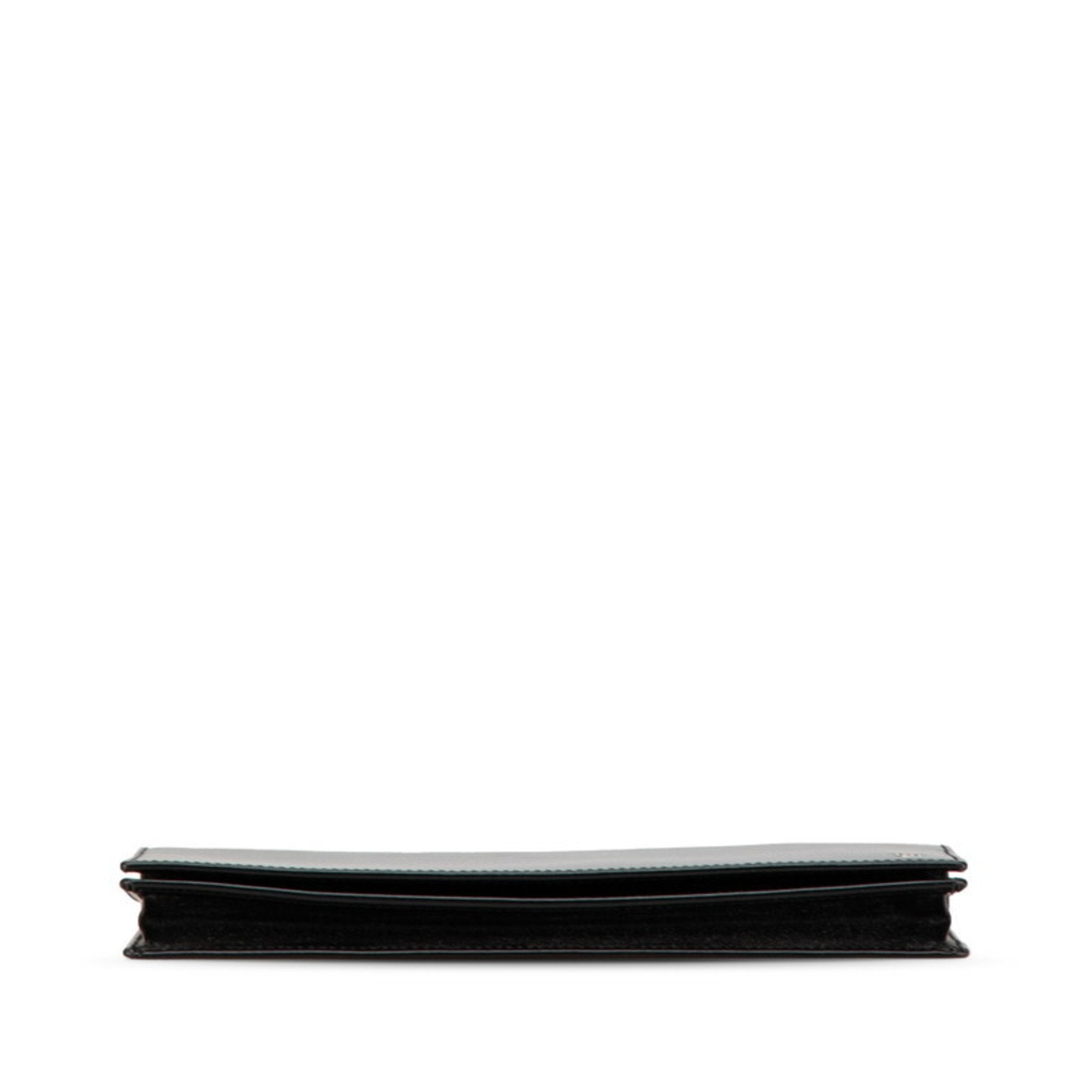 Cartier Black Leather Long Wallet (Bi-Fold) (Pre-Owned)