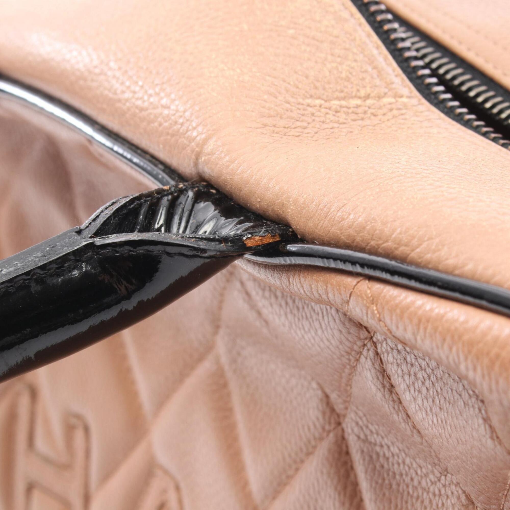 Chanel Black Pink Grained Calfskin Handbag Tote Bag (Pre-Owned)