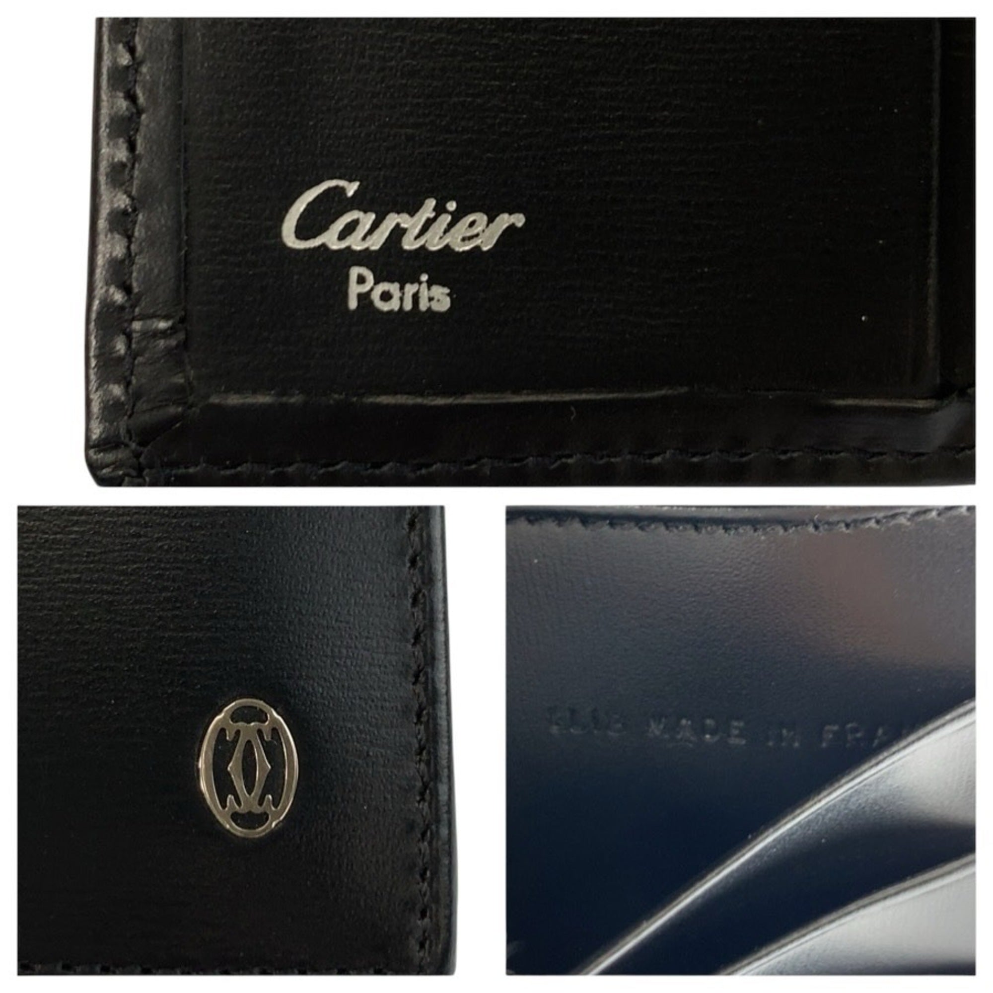 Cartier Black Leather Wallet (Bi-Fold) (Pre-Owned)