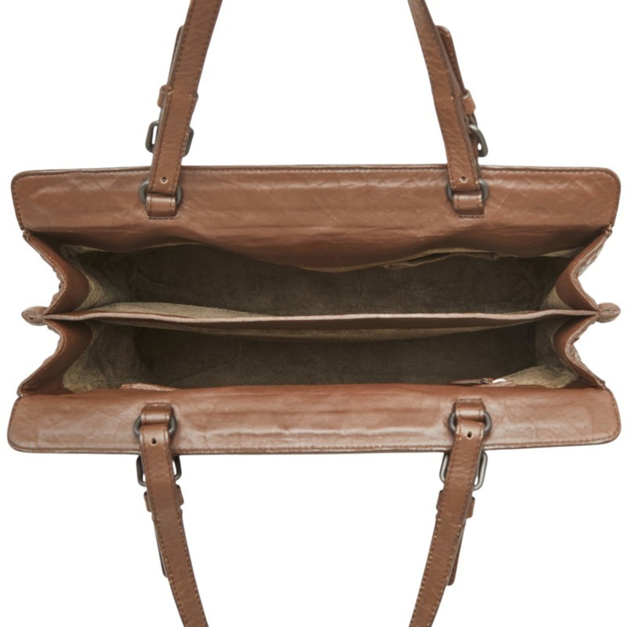 Bottega Veneta Brown Leather Shoulder Bag Tote Bag (Pre-Owned)