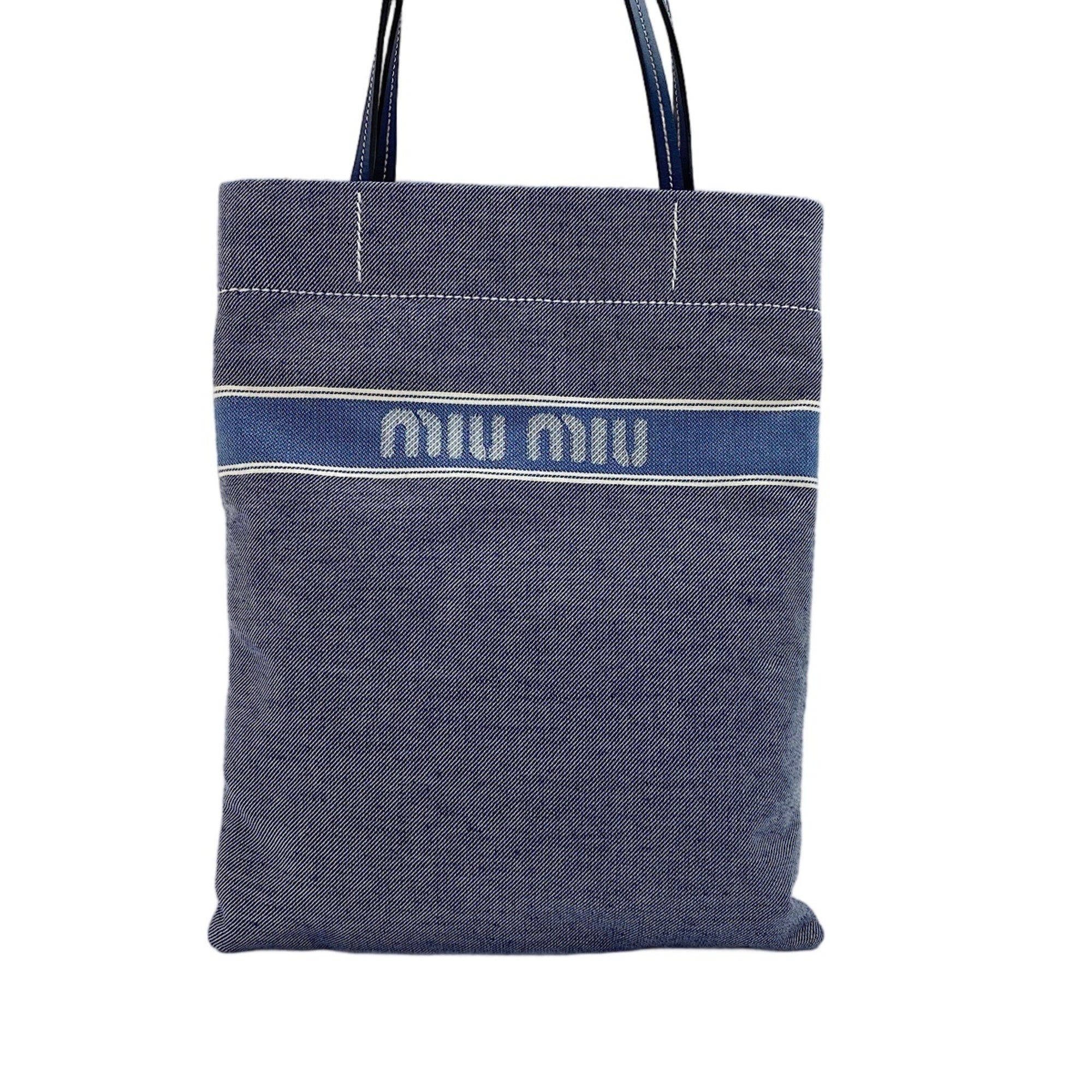 Miu Miu Blue Denim Tote Bag (Pre-Owned)