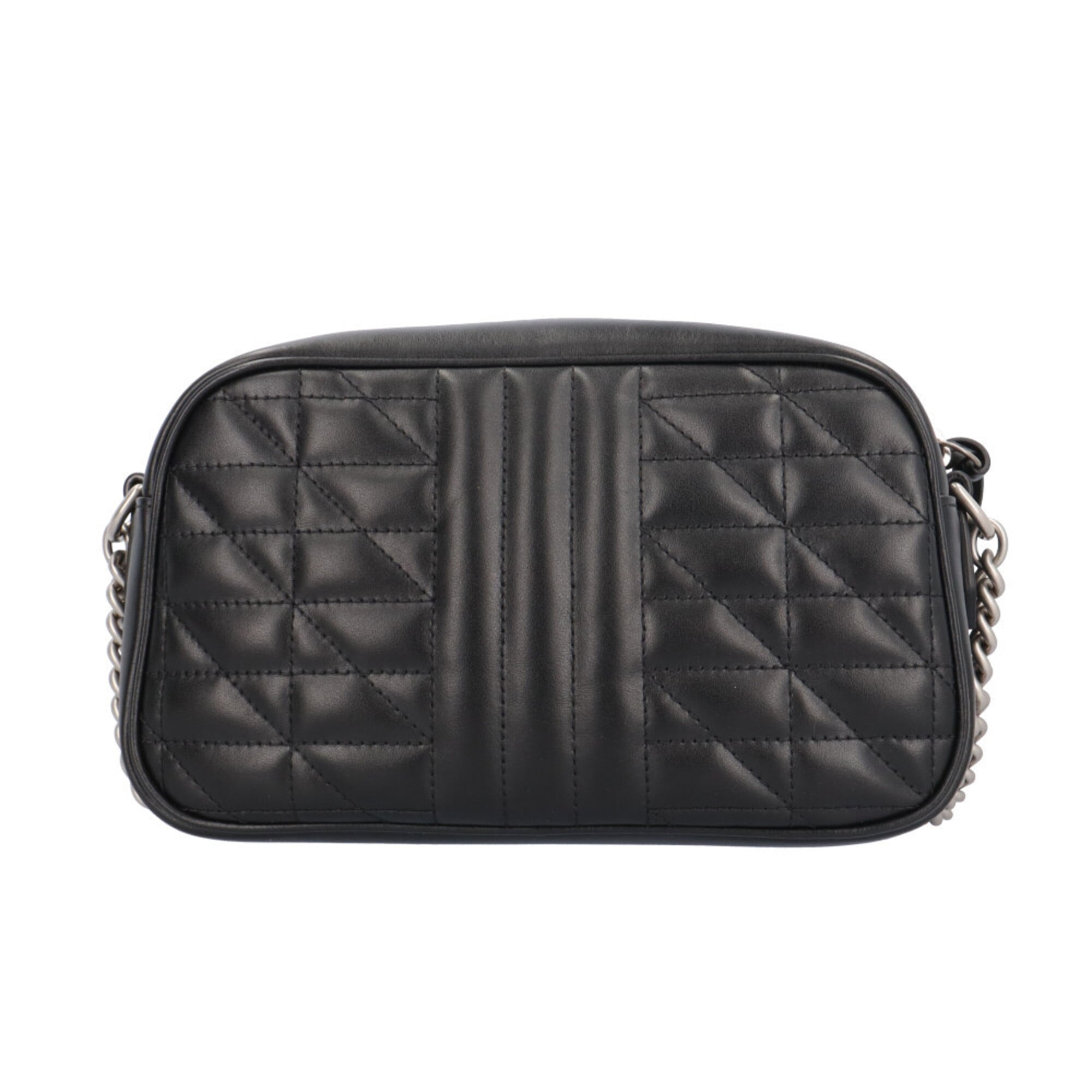 Gucci Gg Marmont Black Leather Handbag Shoulder Bag (Pre-Owned)